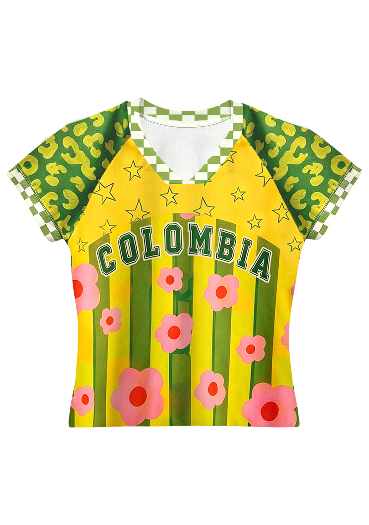 Colombia Retro Floral Star Baby Tee