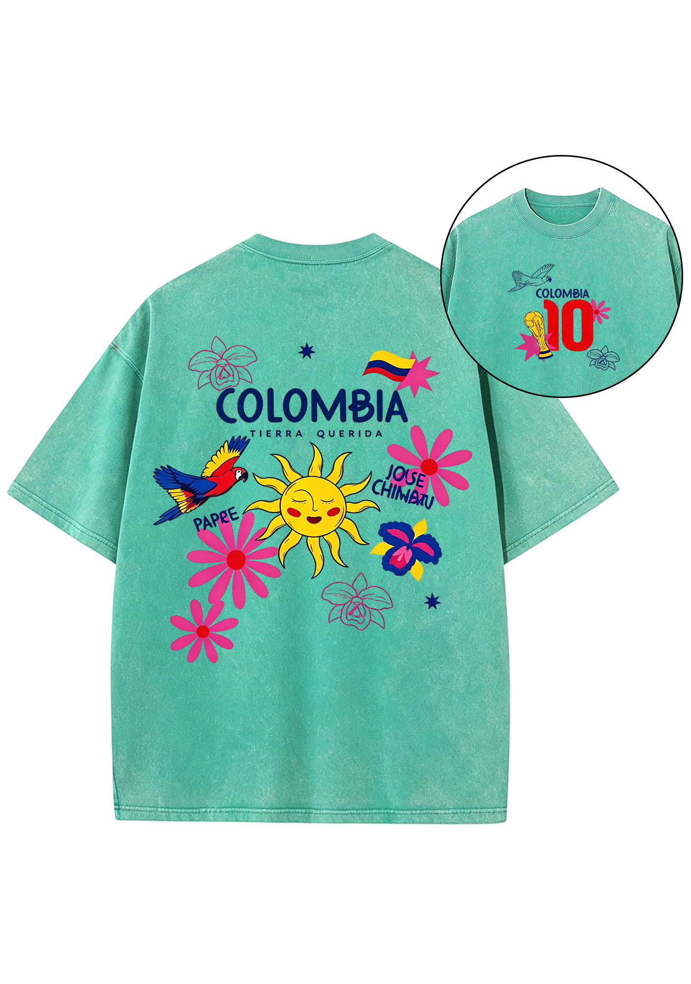 Colombia Tierra Querida Floral Sun Macaw Washed Tee