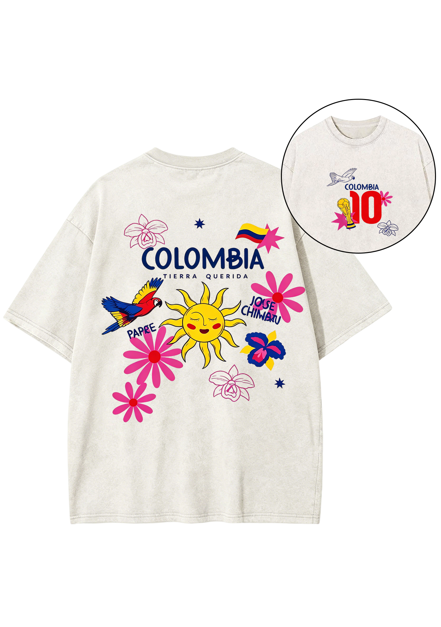 Colombia Tierra Querida Floral Sun Macaw Washed Tee