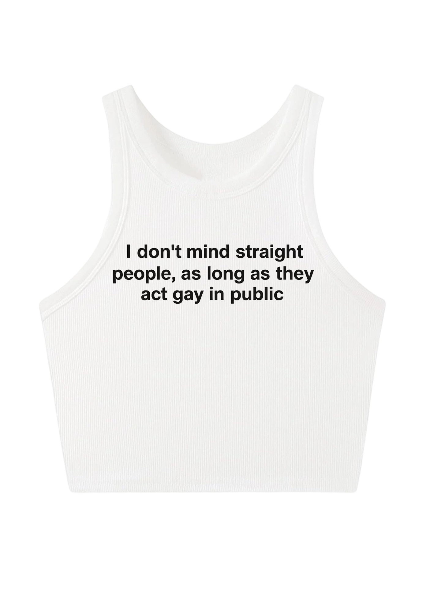I Don't Mind Straight People Y2K Crop Tank Top