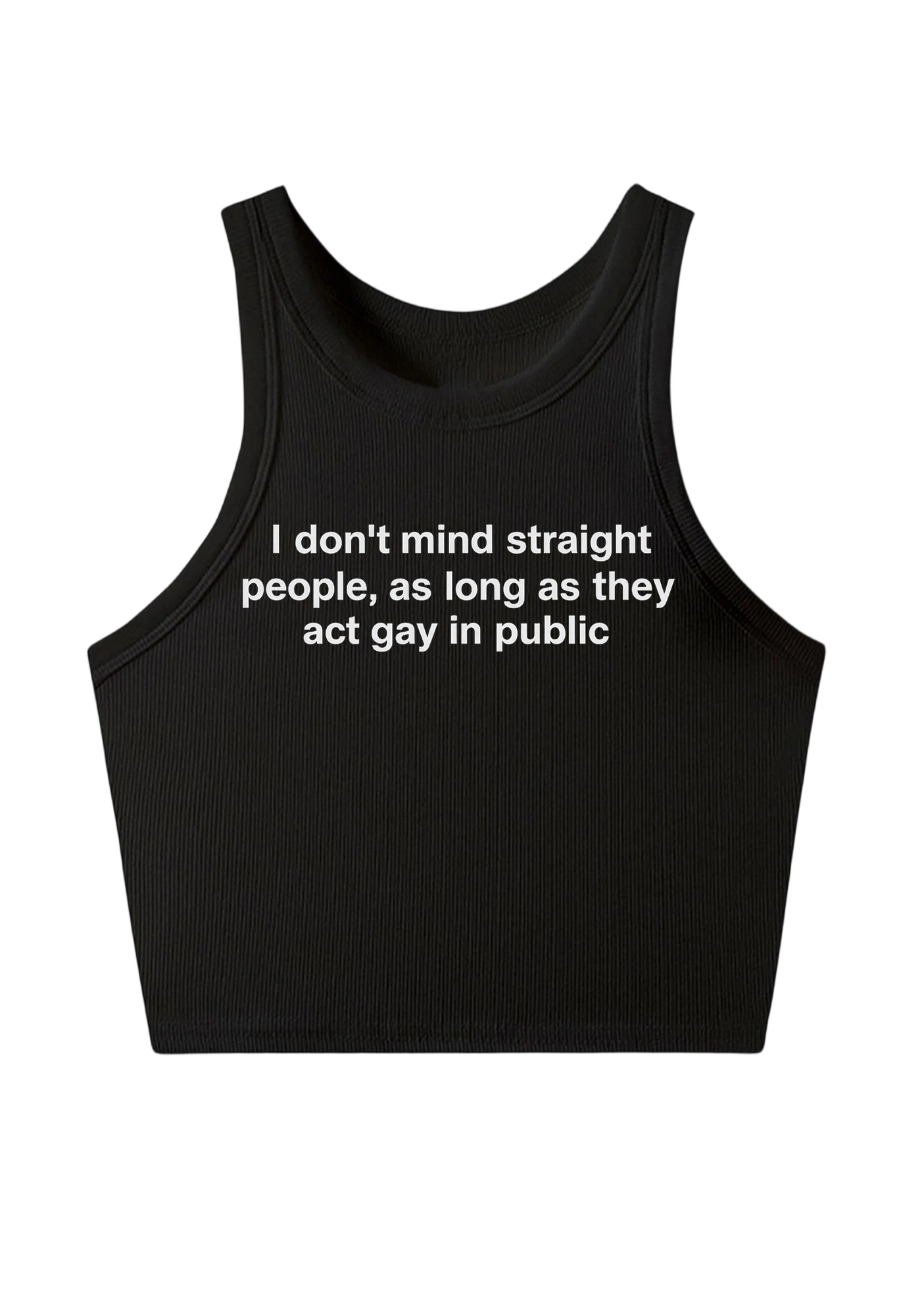 I Don't Mind Straight People Y2K Crop Tank Top