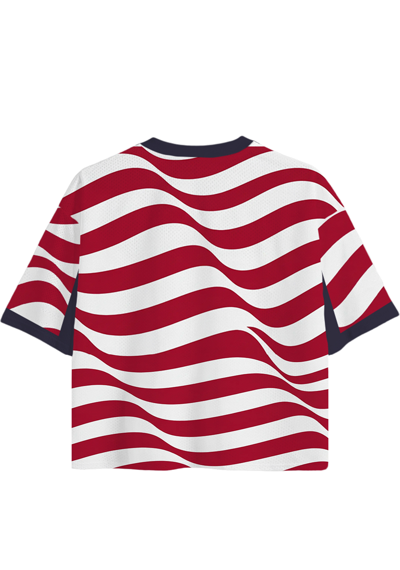 USA Game Day Patriotic Cropped Mesh Jersey Shirt