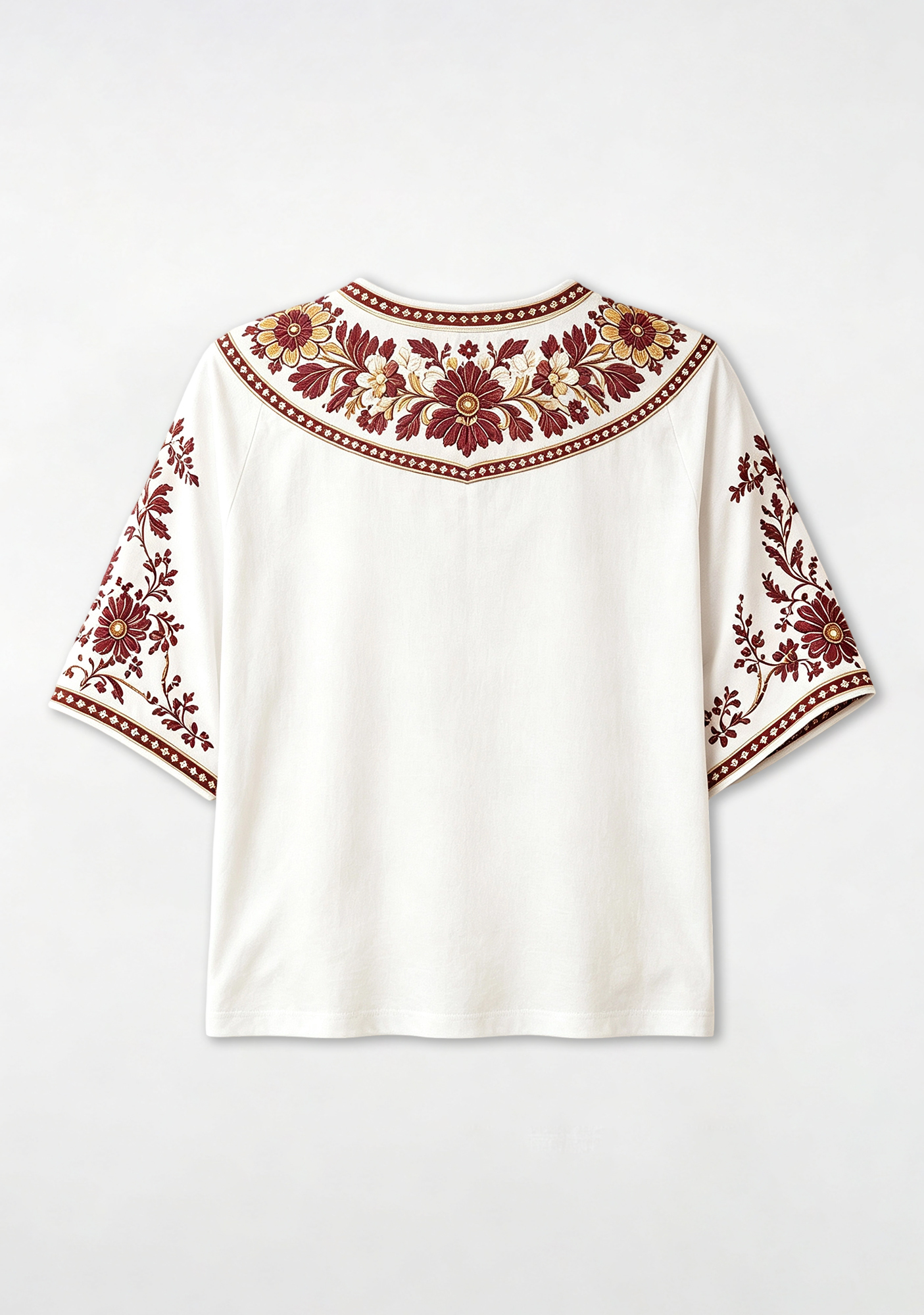Boho Floral Washington Commanders V-Neck Blouse