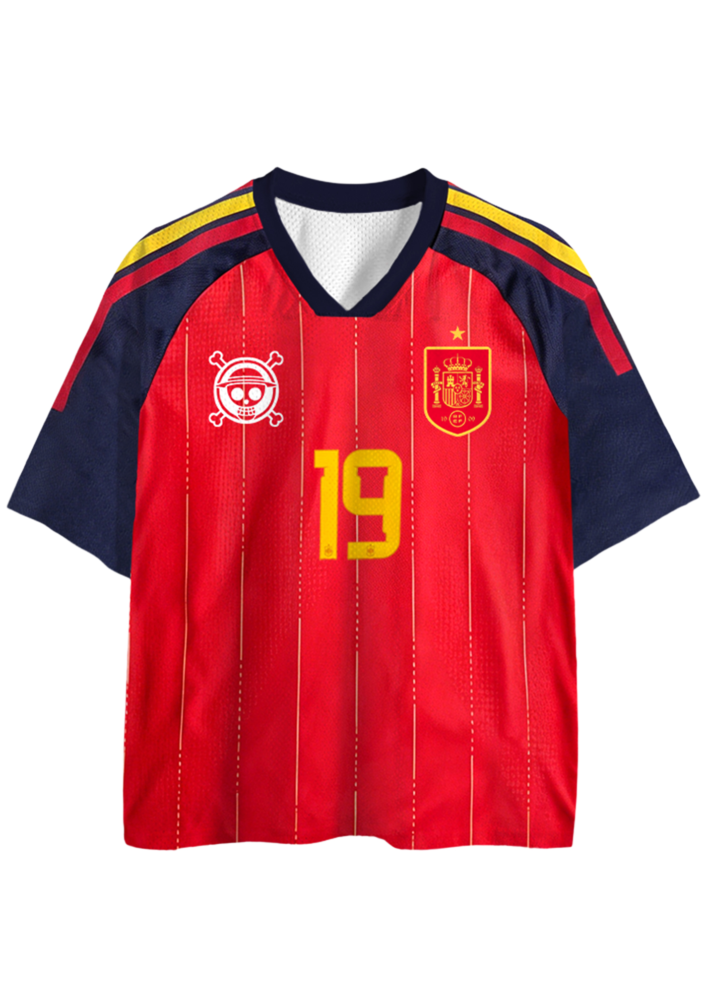 Yamal x Luffy Spain Streetwear Mesh Jersey Shirts