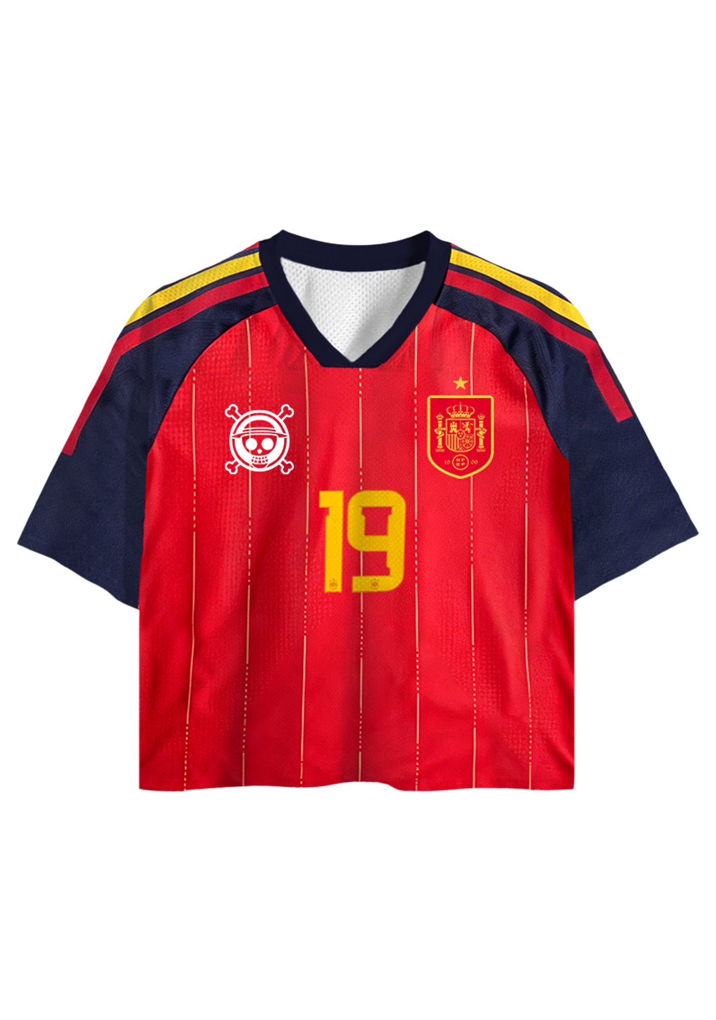 Yamal x Luffy Spain Streetwear Cropped Mesh Jersey Shirt