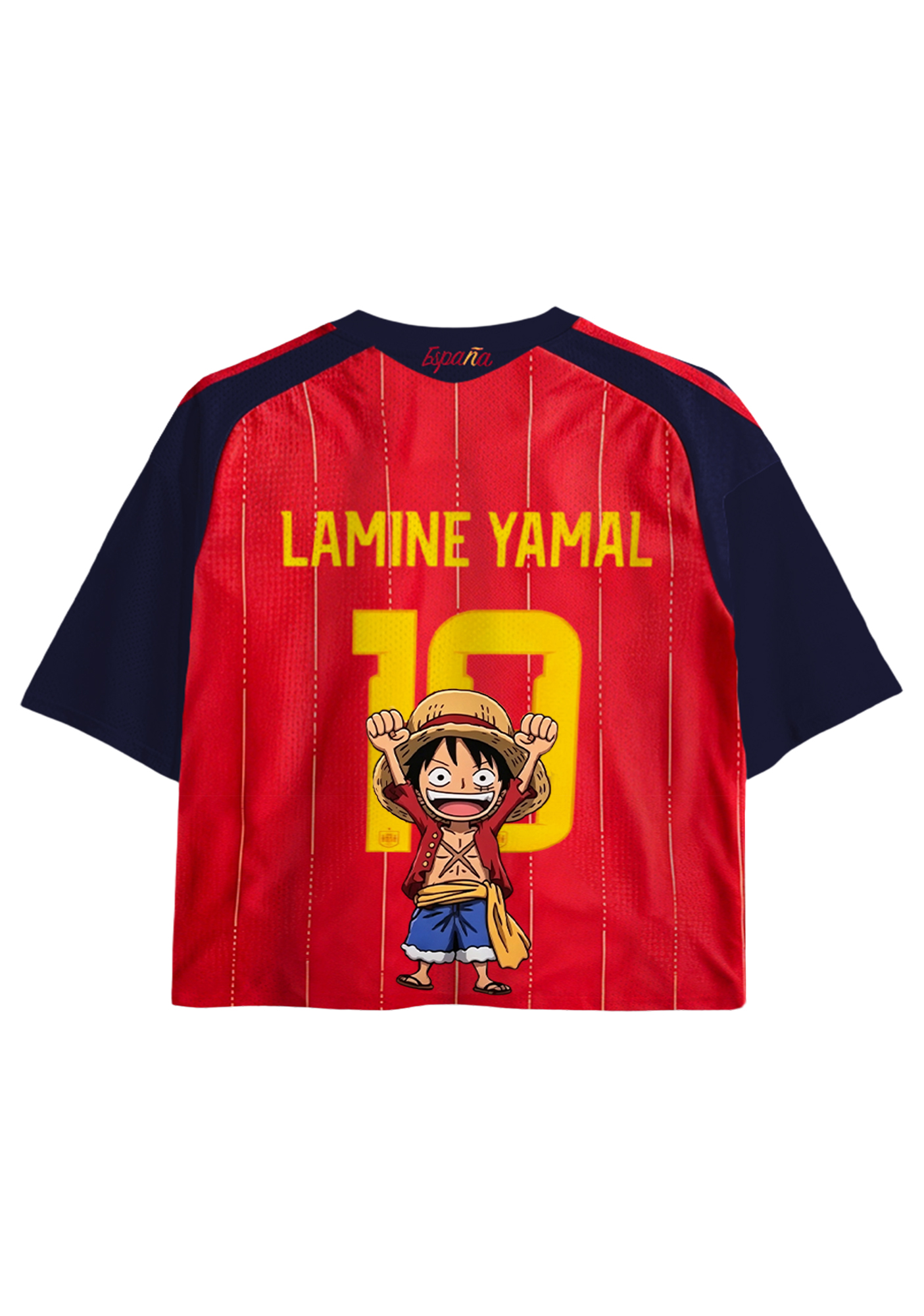 Yamal x Luffy Spain Streetwear Cropped Mesh Jersey Shirt