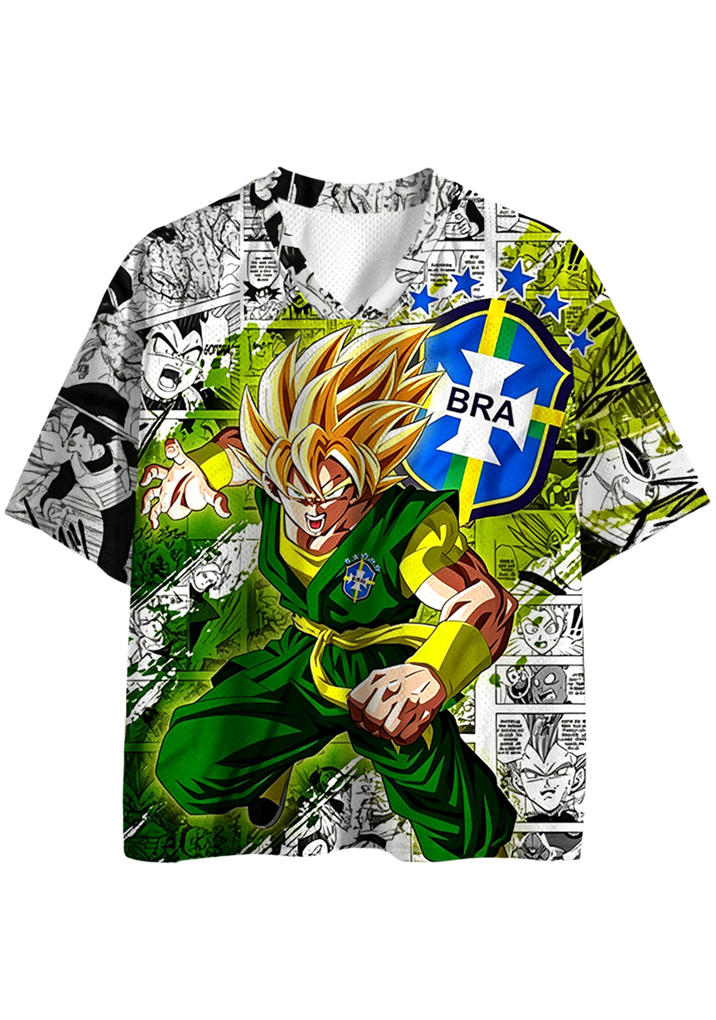 Dragon Ball Z x Brazil National Team Mesh Jersey Shirts
