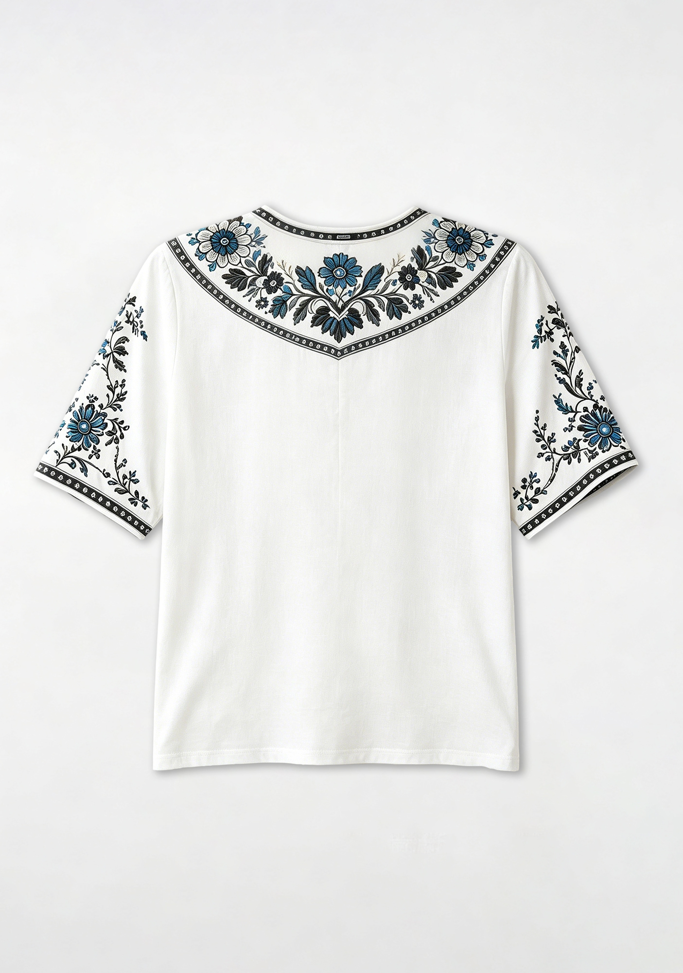 Boho Floral Carolina Panthers V-Neck Blouse