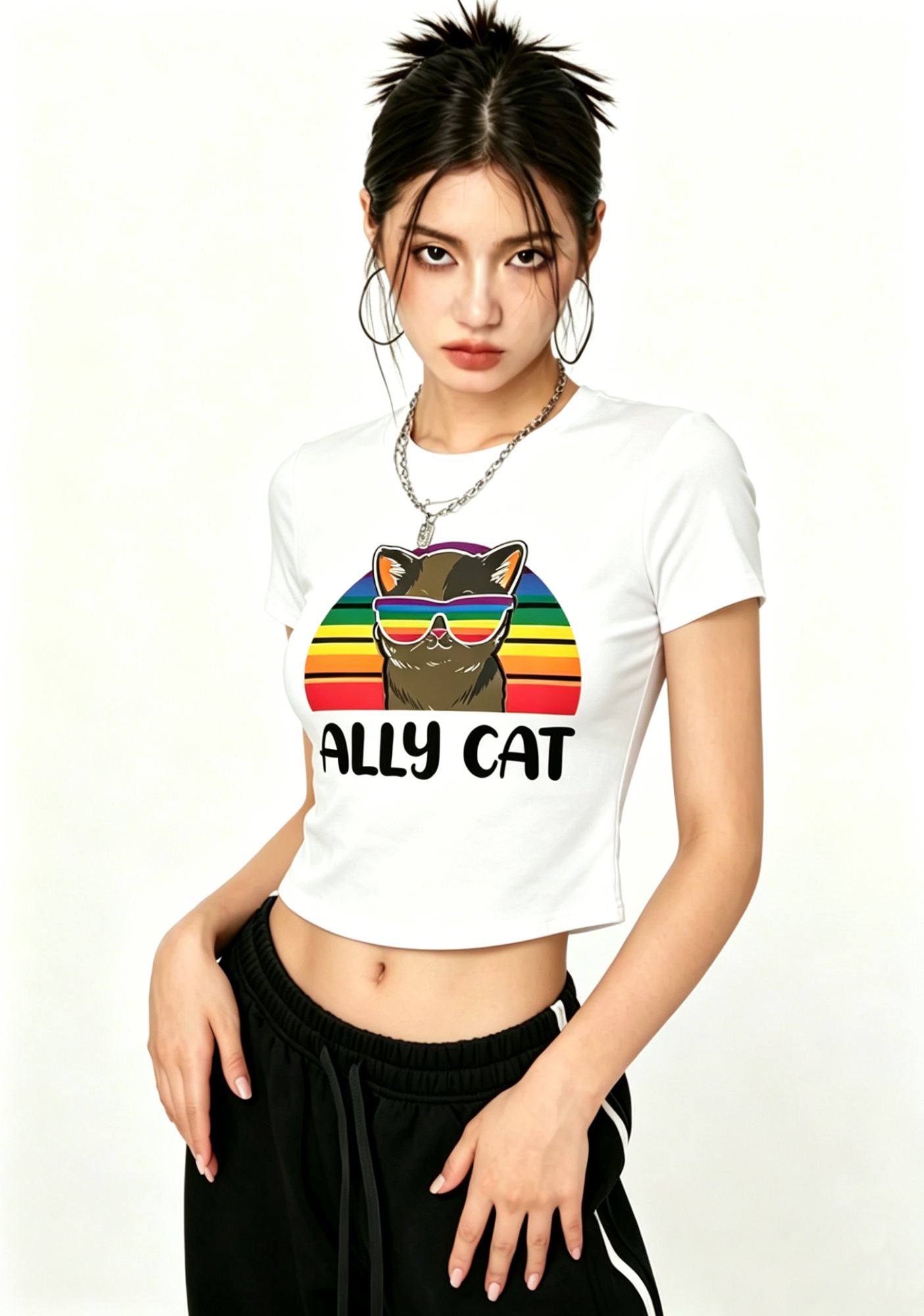 Ally Cat Y2K Baby Tee