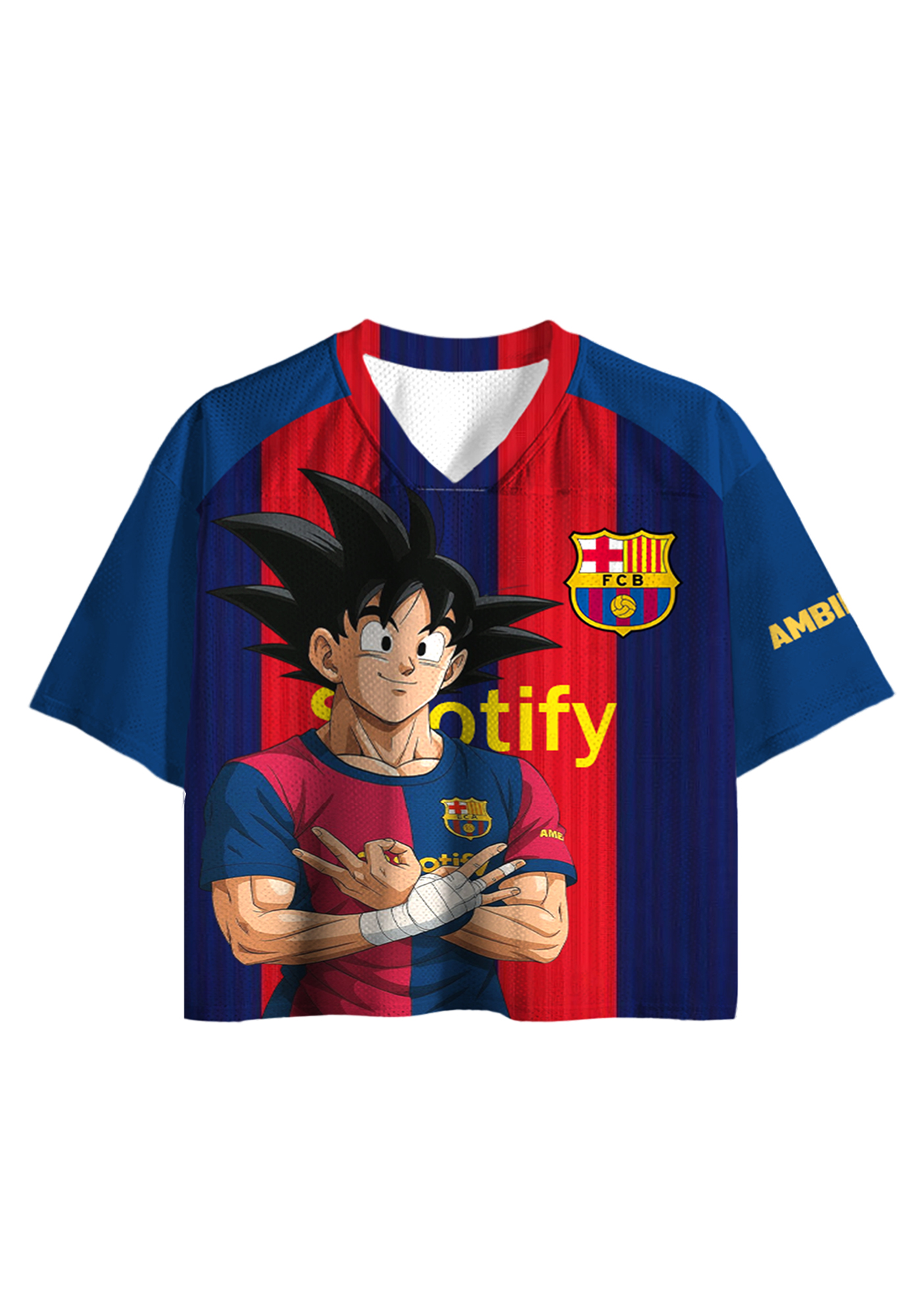  Dragon Ball Z x Barcelona Cropped Mesh Jersey Shirt