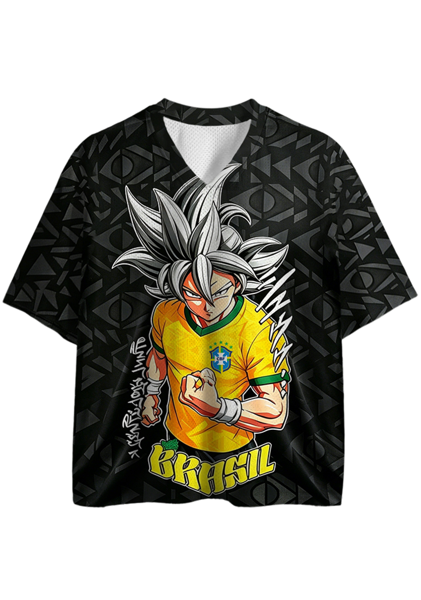 Goku Ultra Instinct Brazil Black Mesh Jersey Shirts