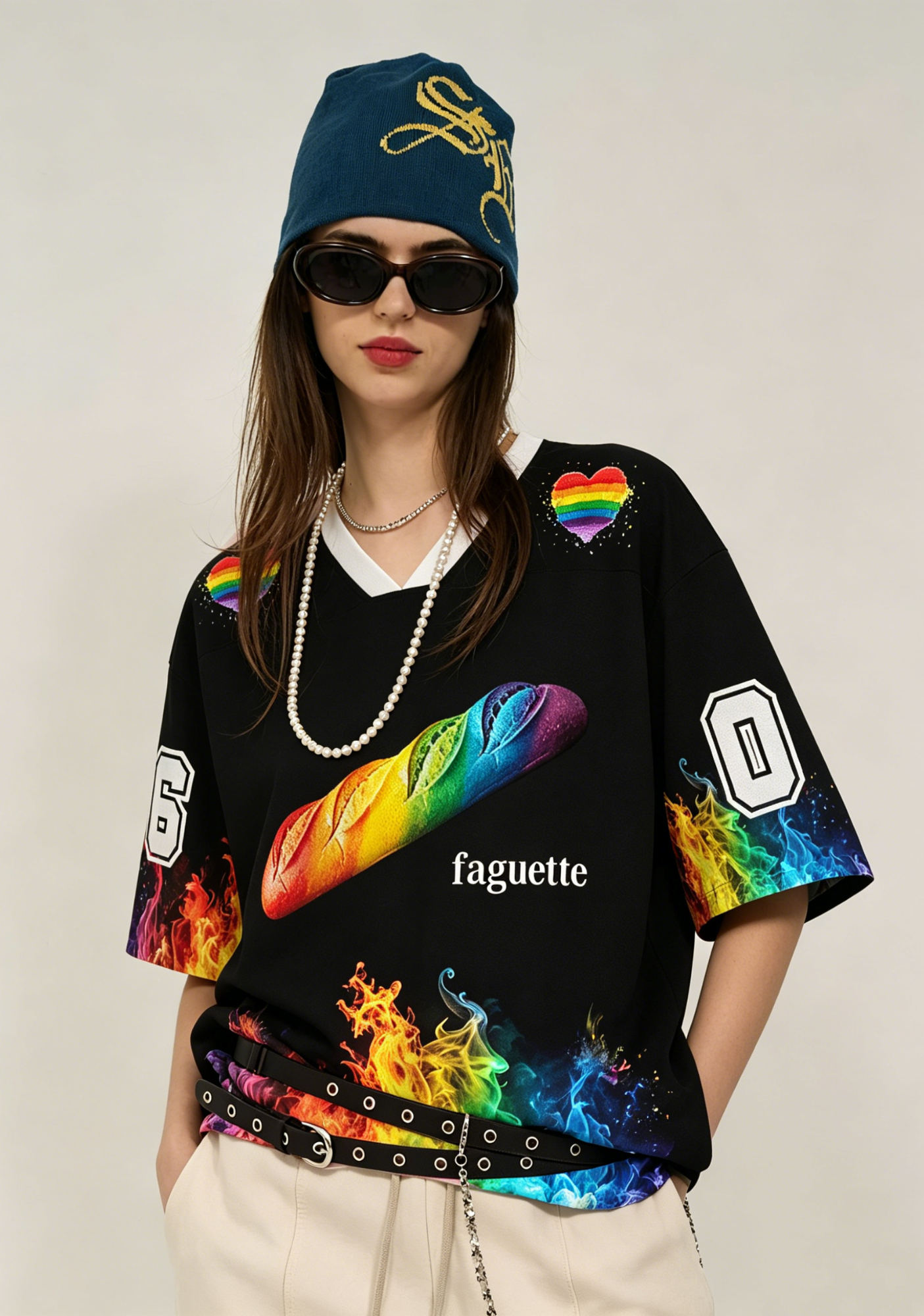 Pride Rainbow Faguette Bread Jersey Shirt