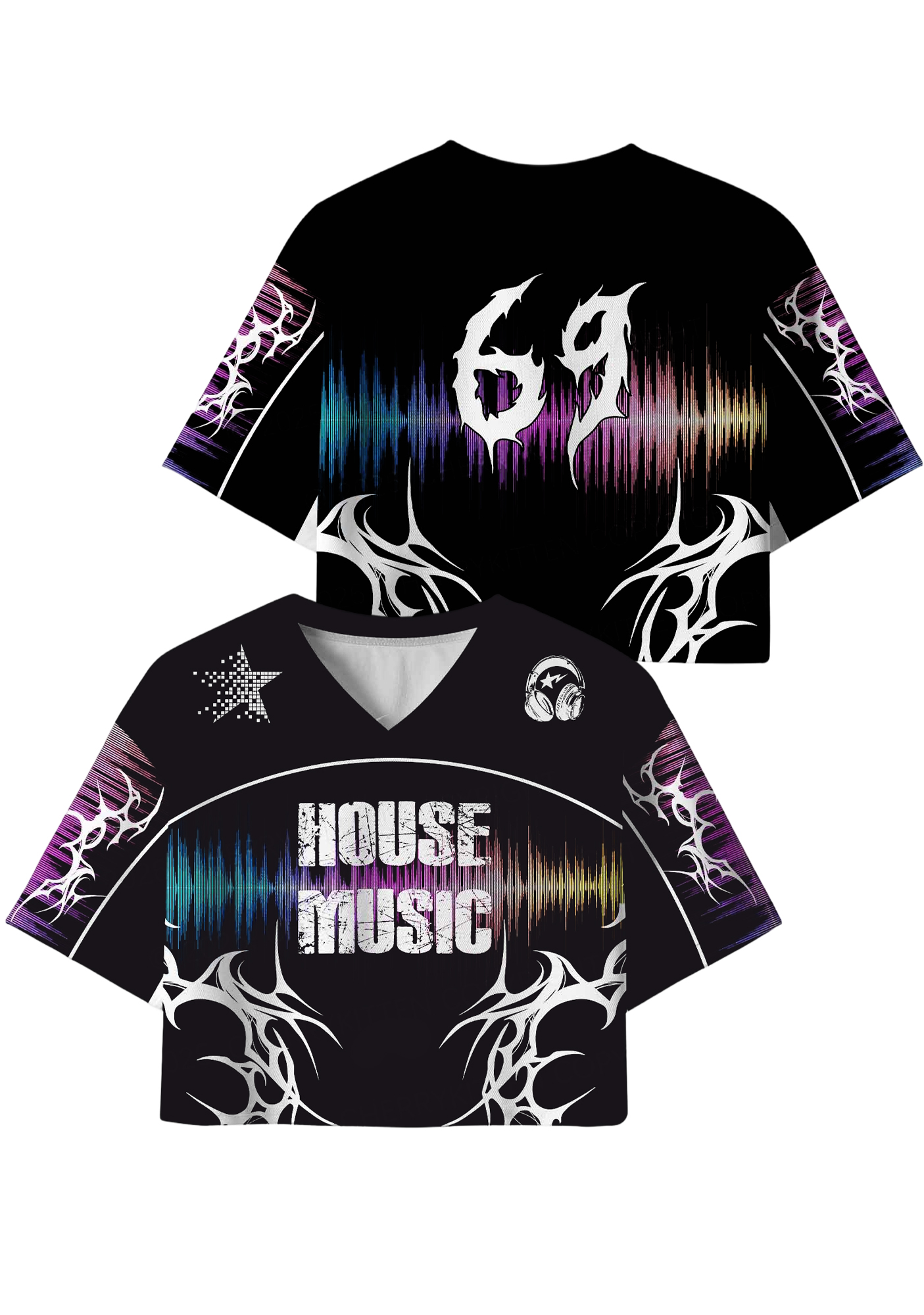 House Music Y2K Crop Sport Jersey Shirts