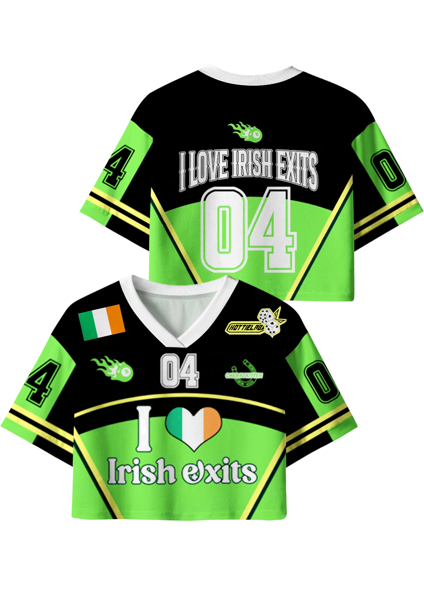  Irish Exits Y2K Crop Sport Jersey Shirts