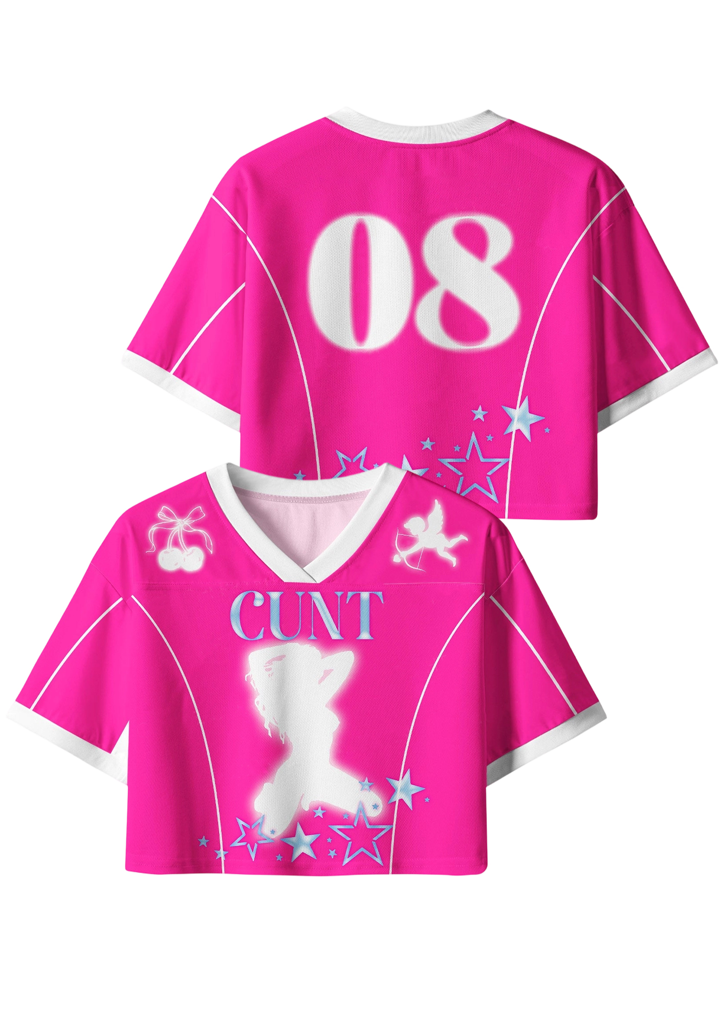 Cunt Y2K Crop Sport Jersey Shirts