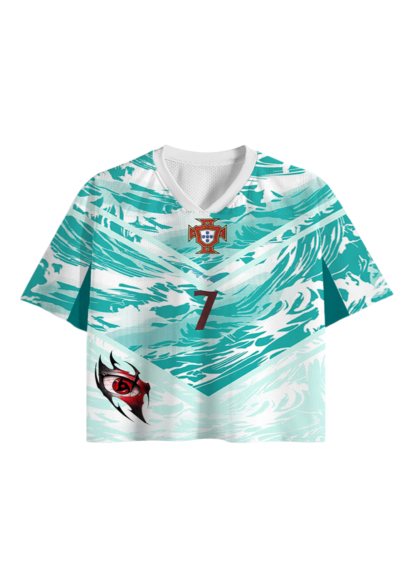 Naruto x Portugal National Team Wave Cropped Mesh Jersey Shirt