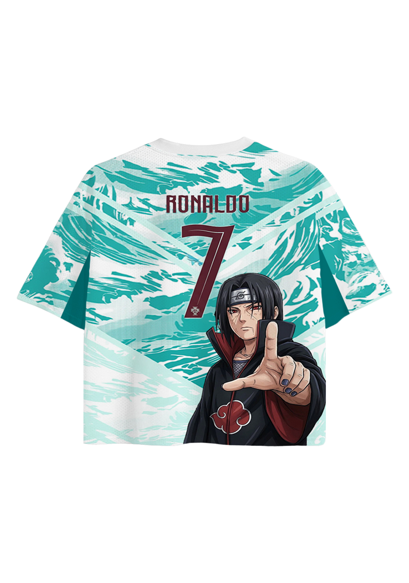 Naruto x Portugal National Team Wave Cropped Mesh Jersey Shirt
