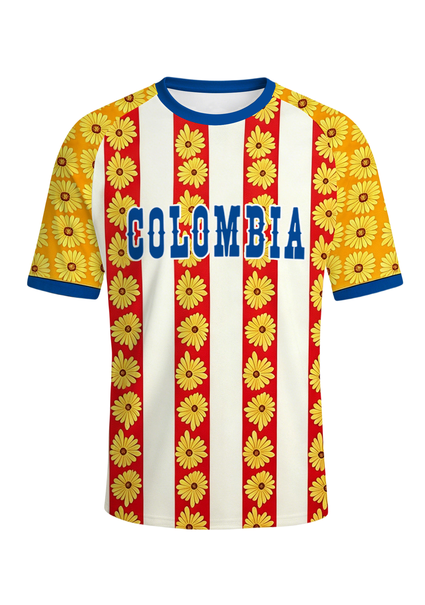 Colombia Sunflower Stripe Retro Jersey Shirts
