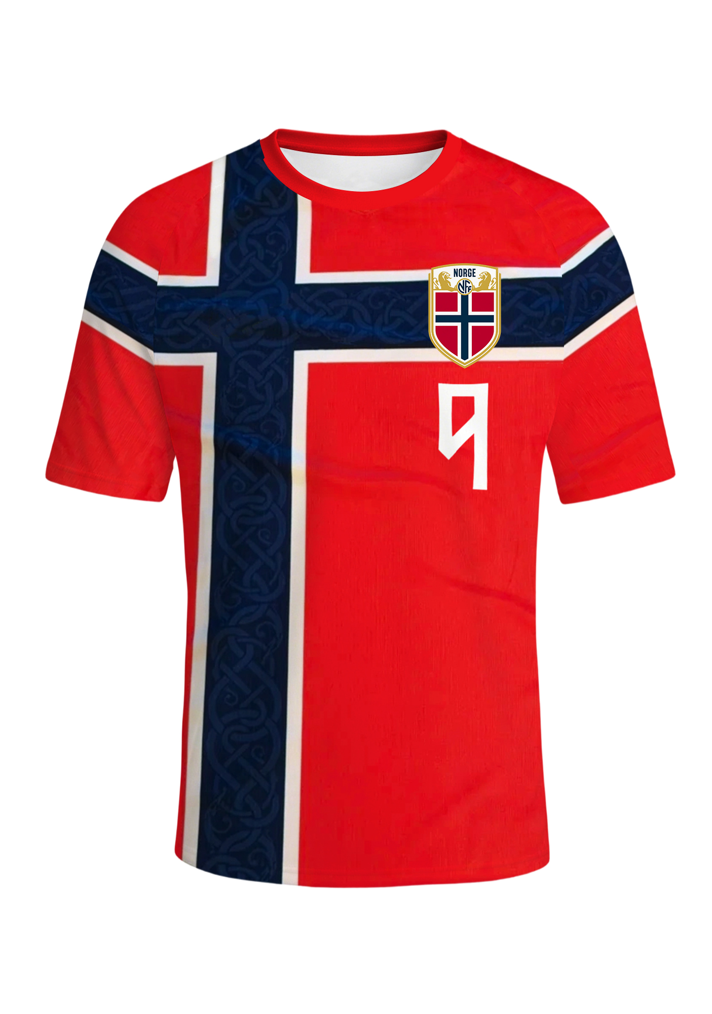 Men's Norway National Flag Cross #9 Jersey Shirts