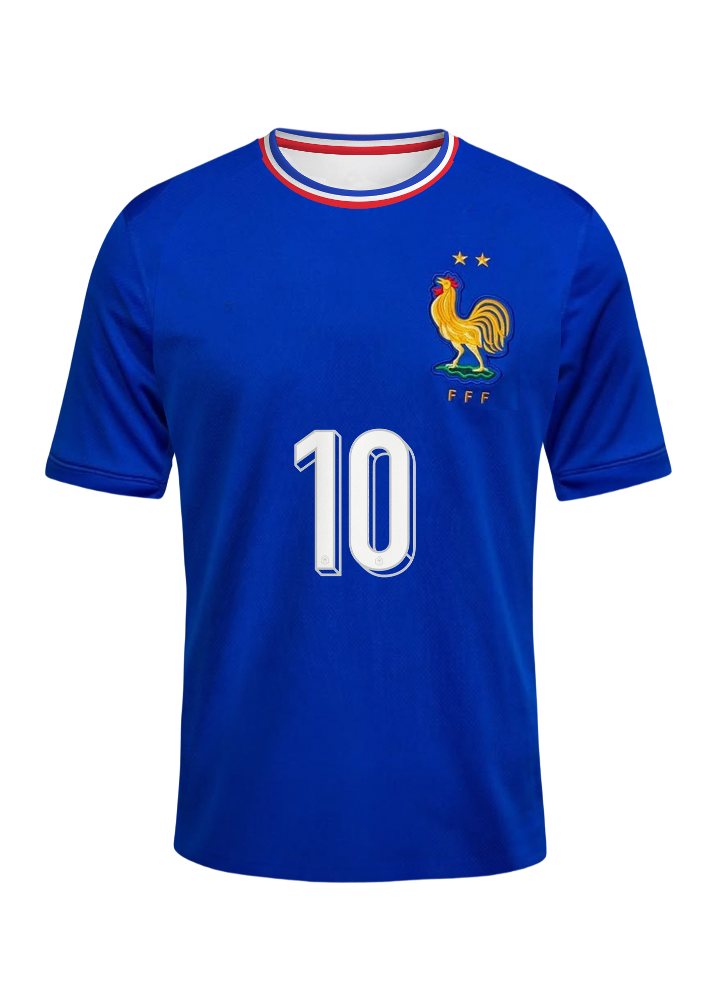 Men's Blue France #10 Football Jersey Shirts