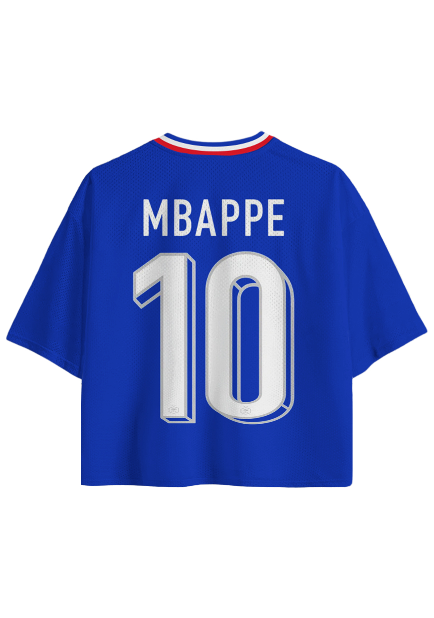 Blue France #10 Football Cropped Mesh Jersey Shirt
