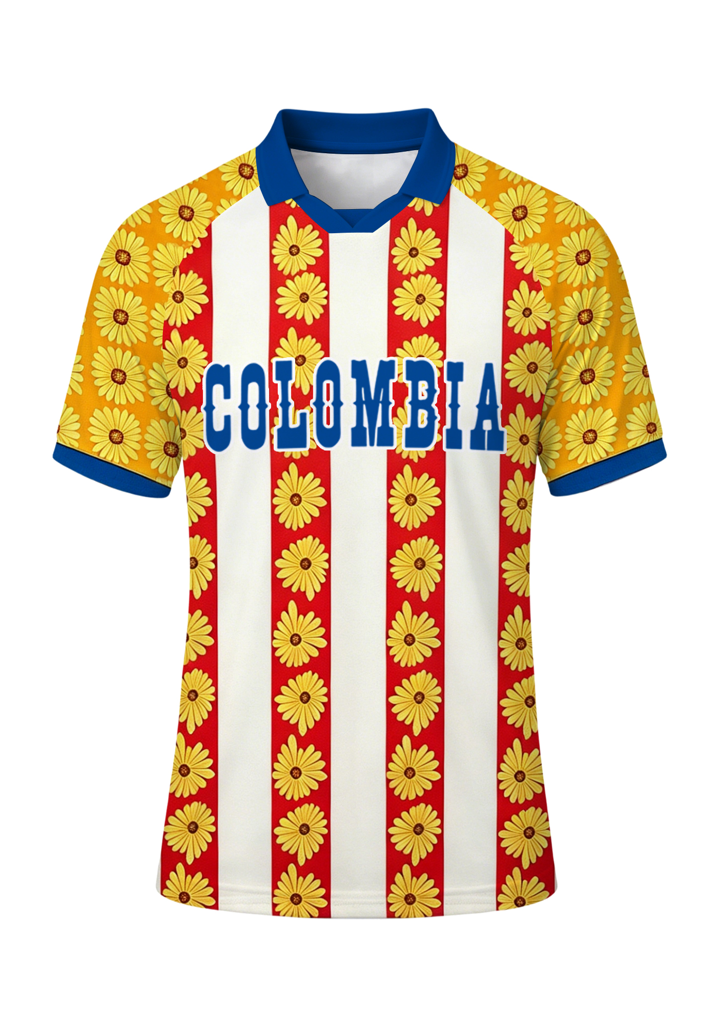 Men's Colombia Sunflower Stripe Retro Jersey Shirts