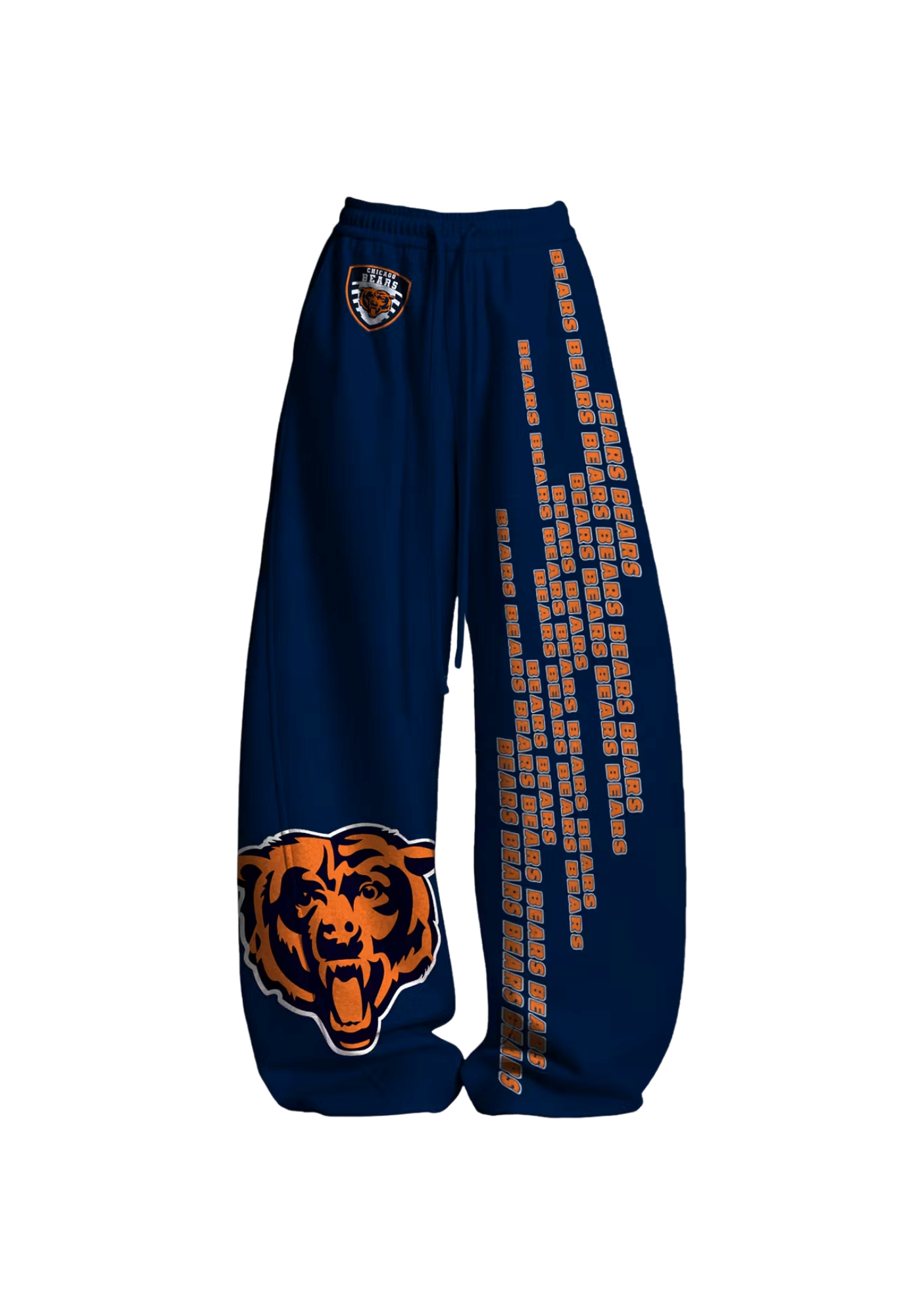 Chicago Bears Bear Head Letter Print Tops & Elasticated Trousers Two-Piece Set