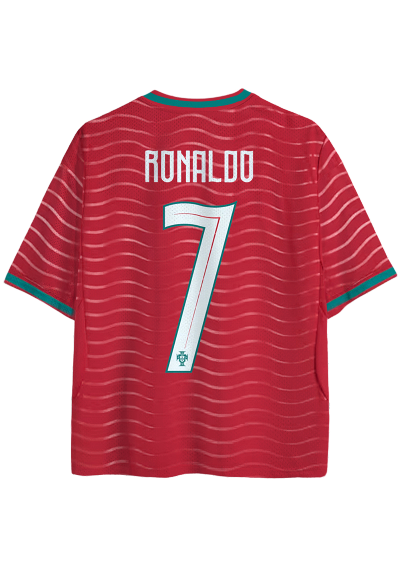 Portugal National Team #7 Red Wavy Stripes Mesh Jersey Shirts
