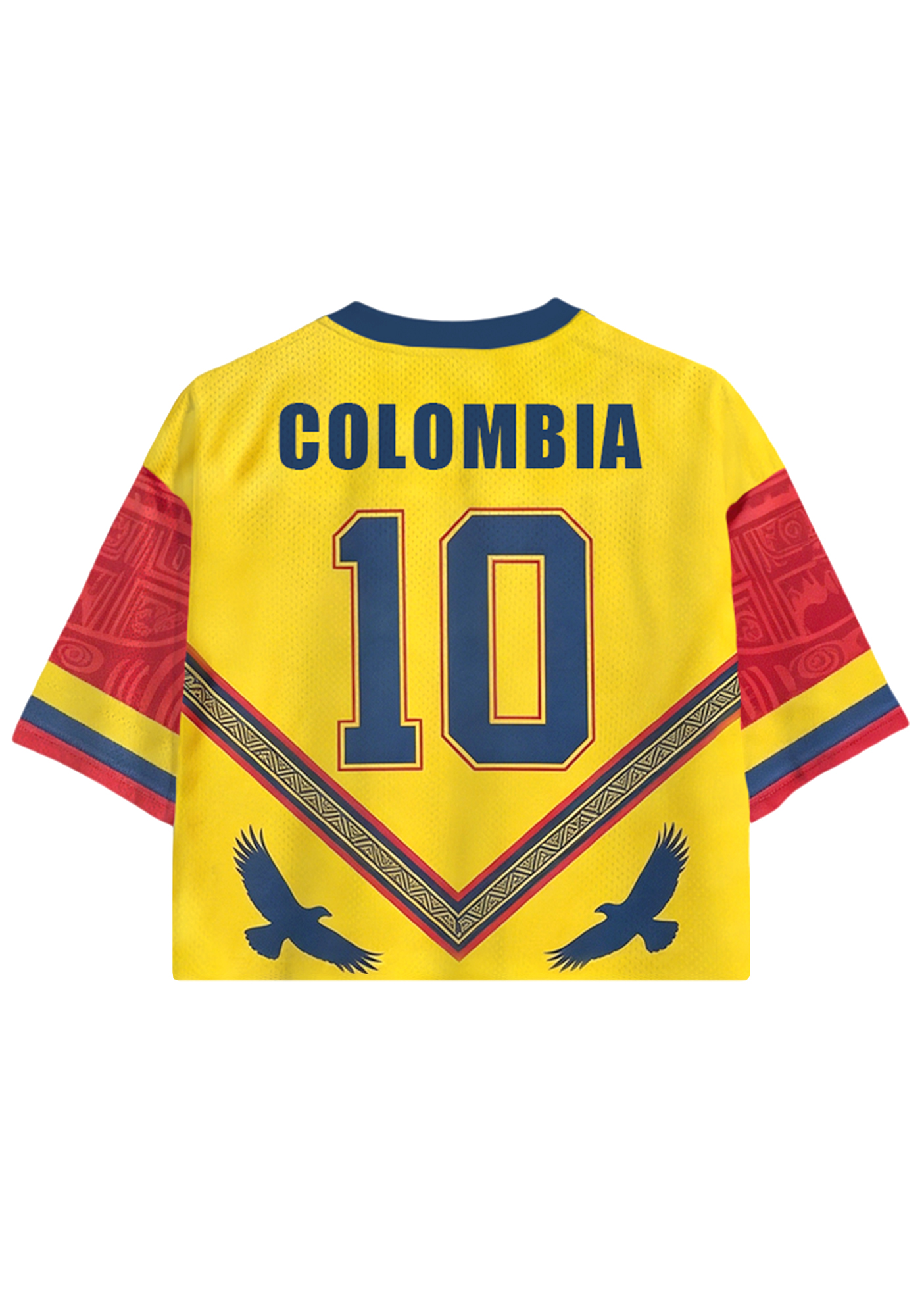 Colombia Coat of Arms Cropped Mesh Jersey Shirt