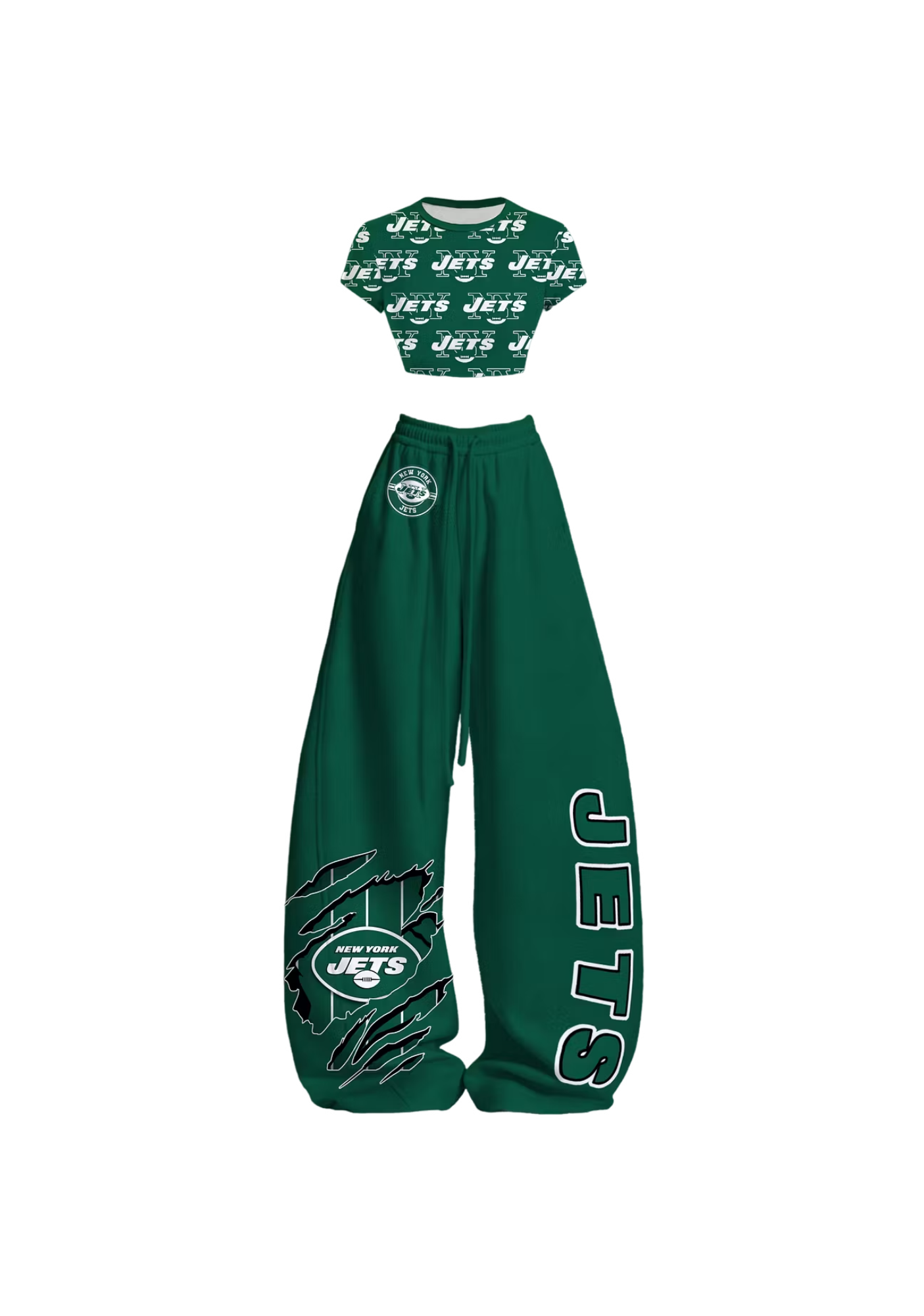 [New York Jets All Over Print Tops & Elasticated Trousers Two-Piece Set
