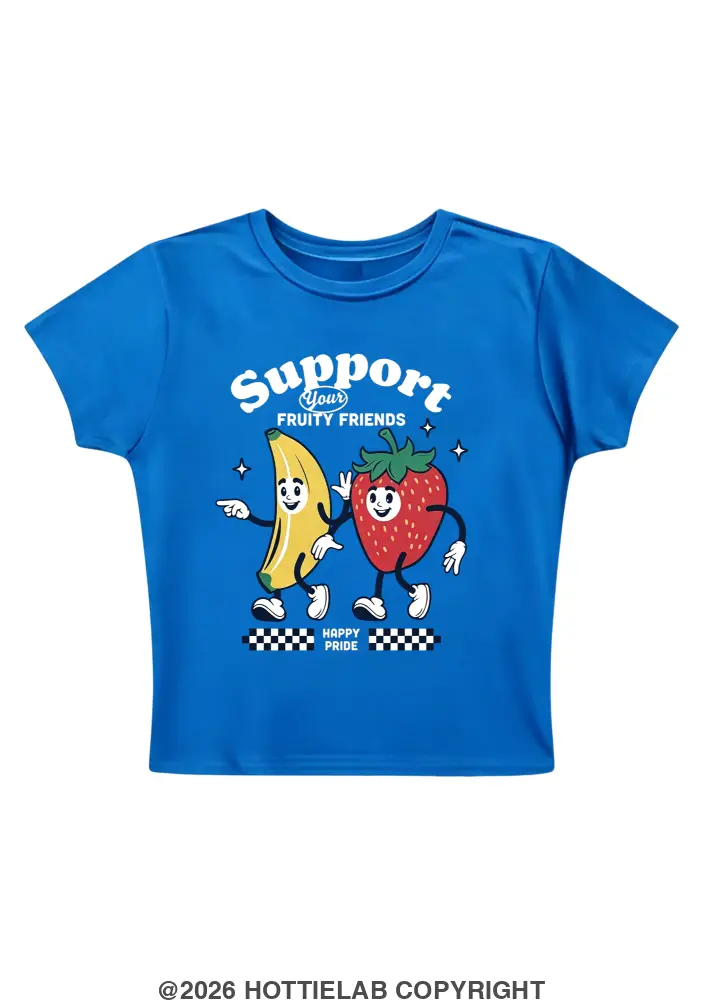 Support Your Fruity Friends Happy Pride Y2K Baby Tee