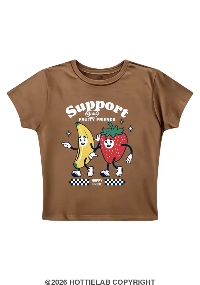 Support Your Fruity Friends Happy Pride Y2K Baby Tee