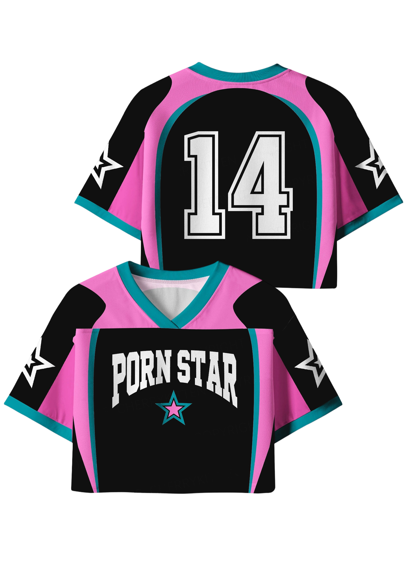 Porn Star Y2K Crop Sport Jersey Shirts