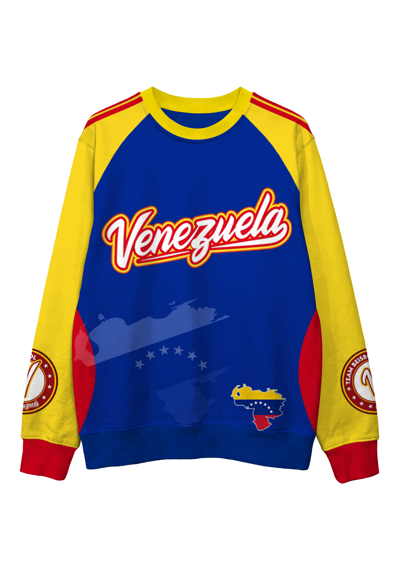 Venezuela Patriotic Color Block Map Casual Sweatshirt