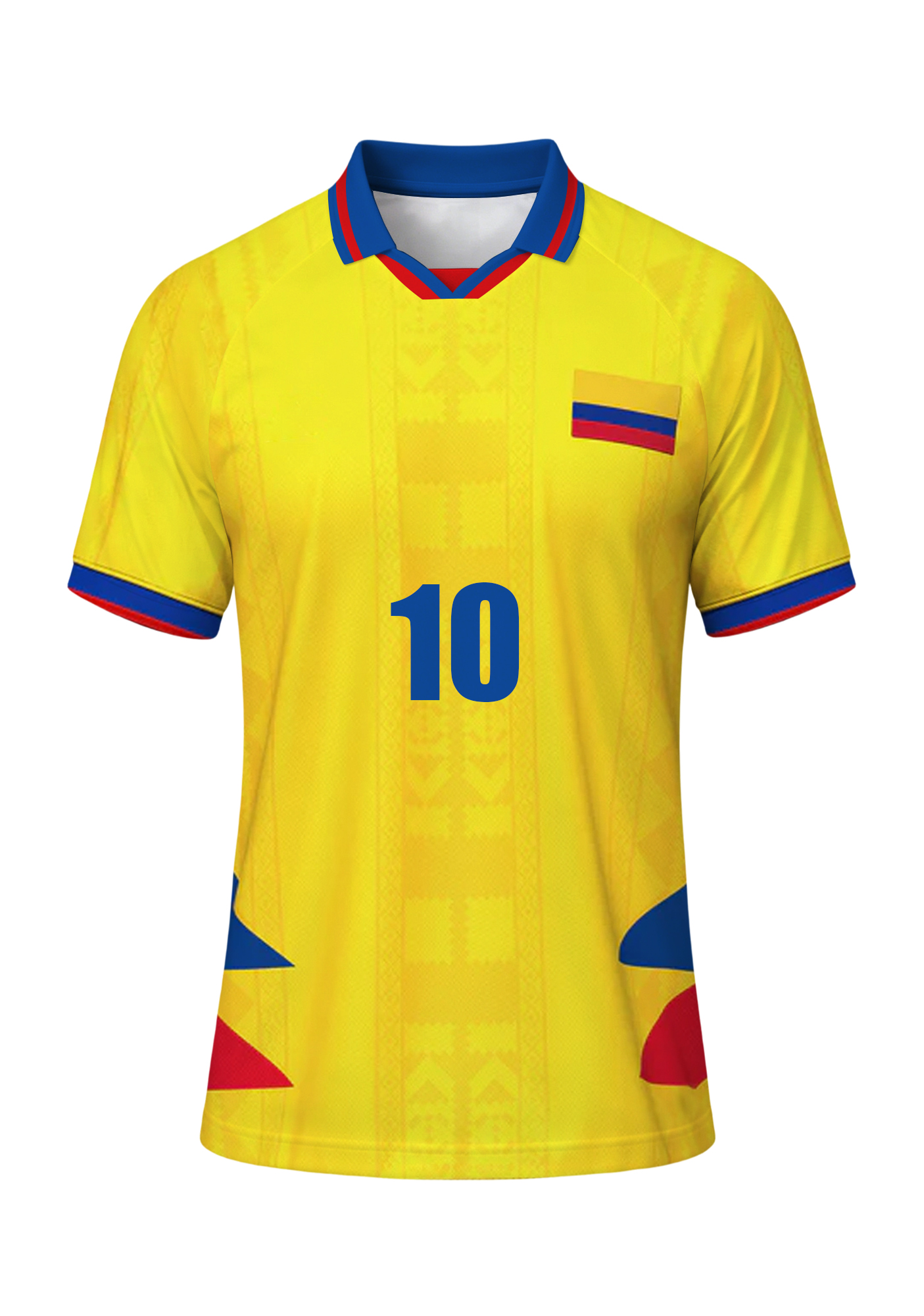 Men's Colombia National Team #10 Collared Jersey Shirts