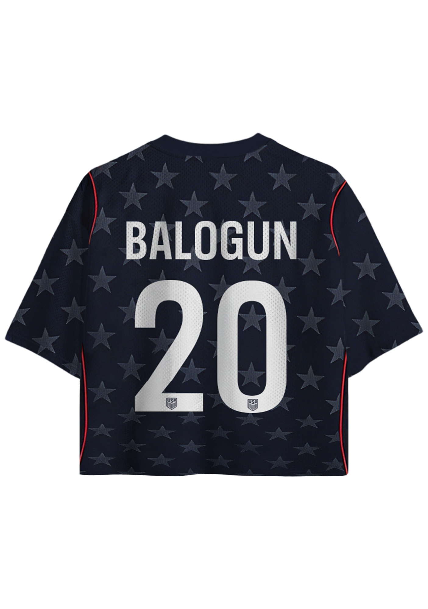 US National Team Navy Star Cropped Mesh Jersey Shirt