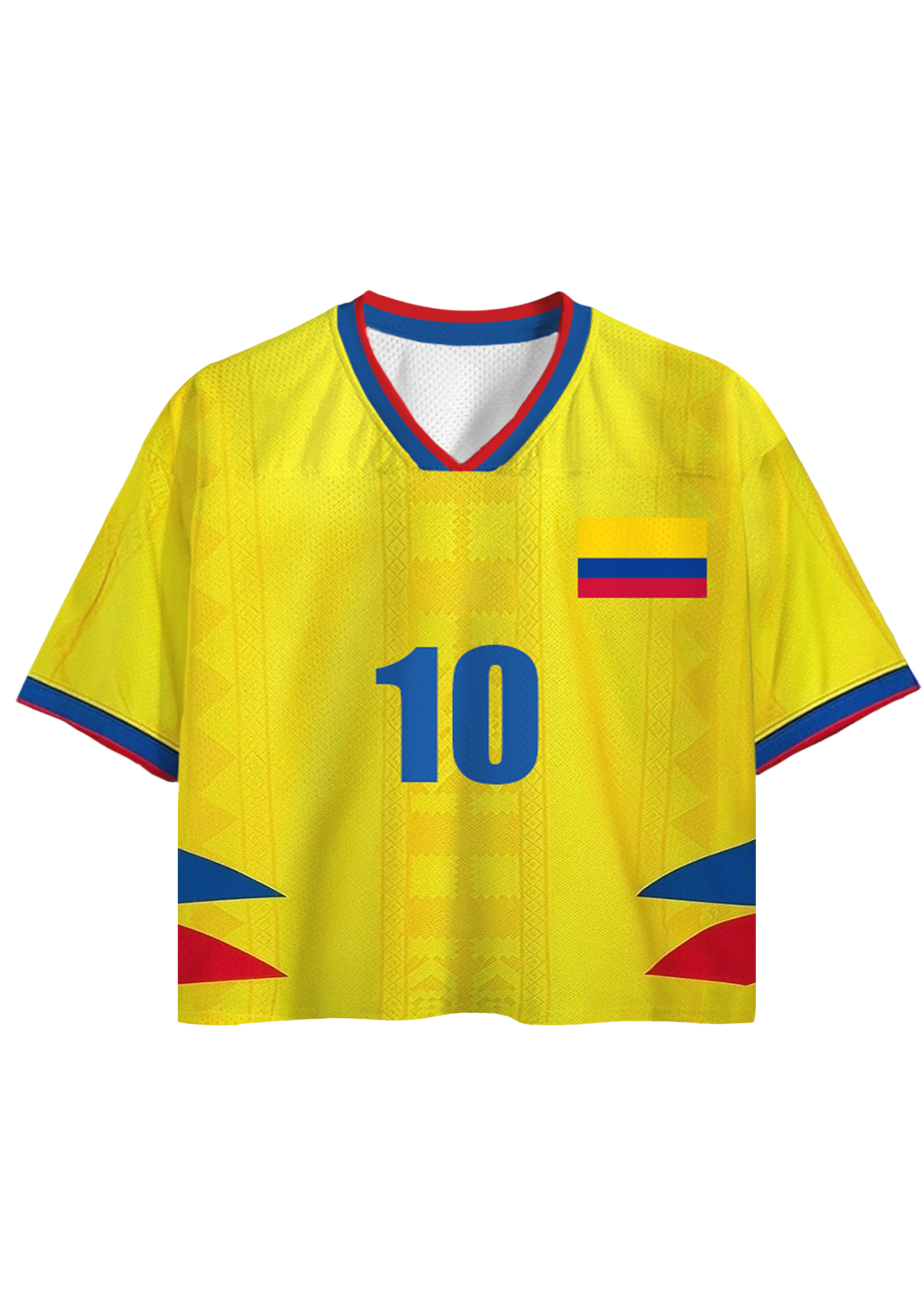 Colombia #10 Retro Cropped Mesh Jersey Shirt
