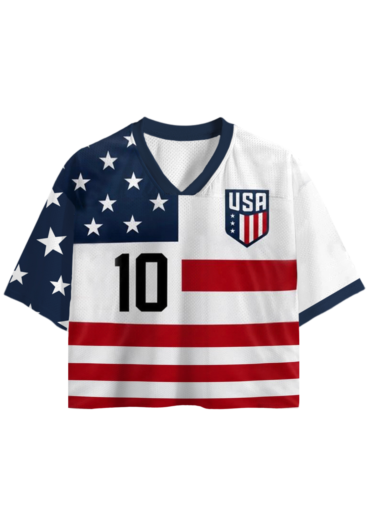 USA National Team #10 Cropped Mesh Jersey Shirt