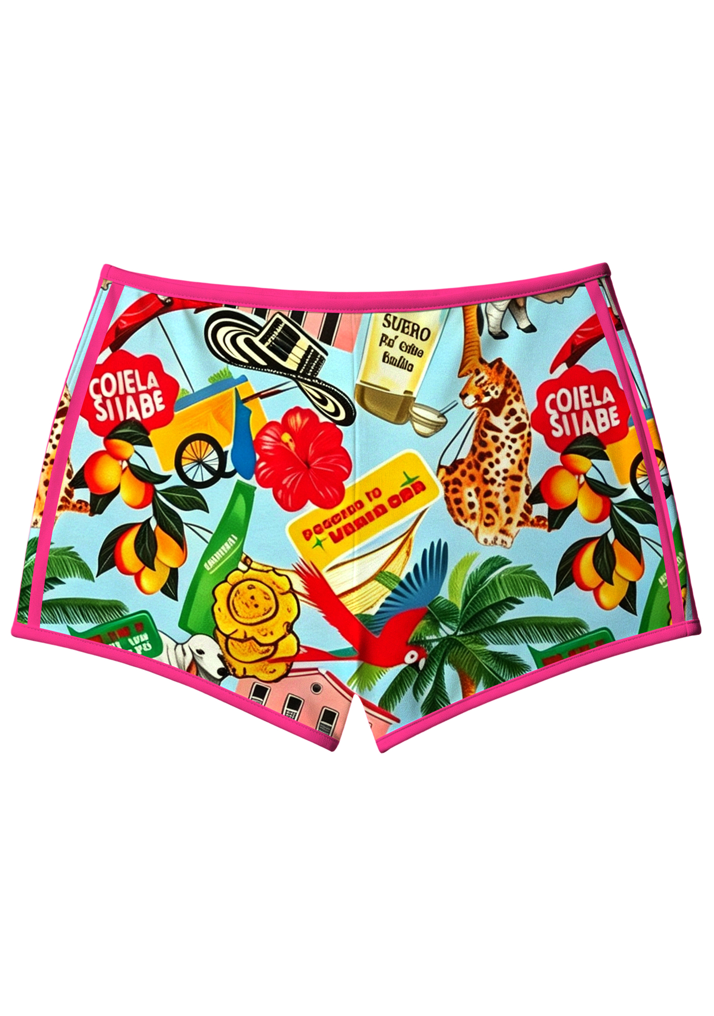 Colombian Tropical Folk Art Booty Shorts