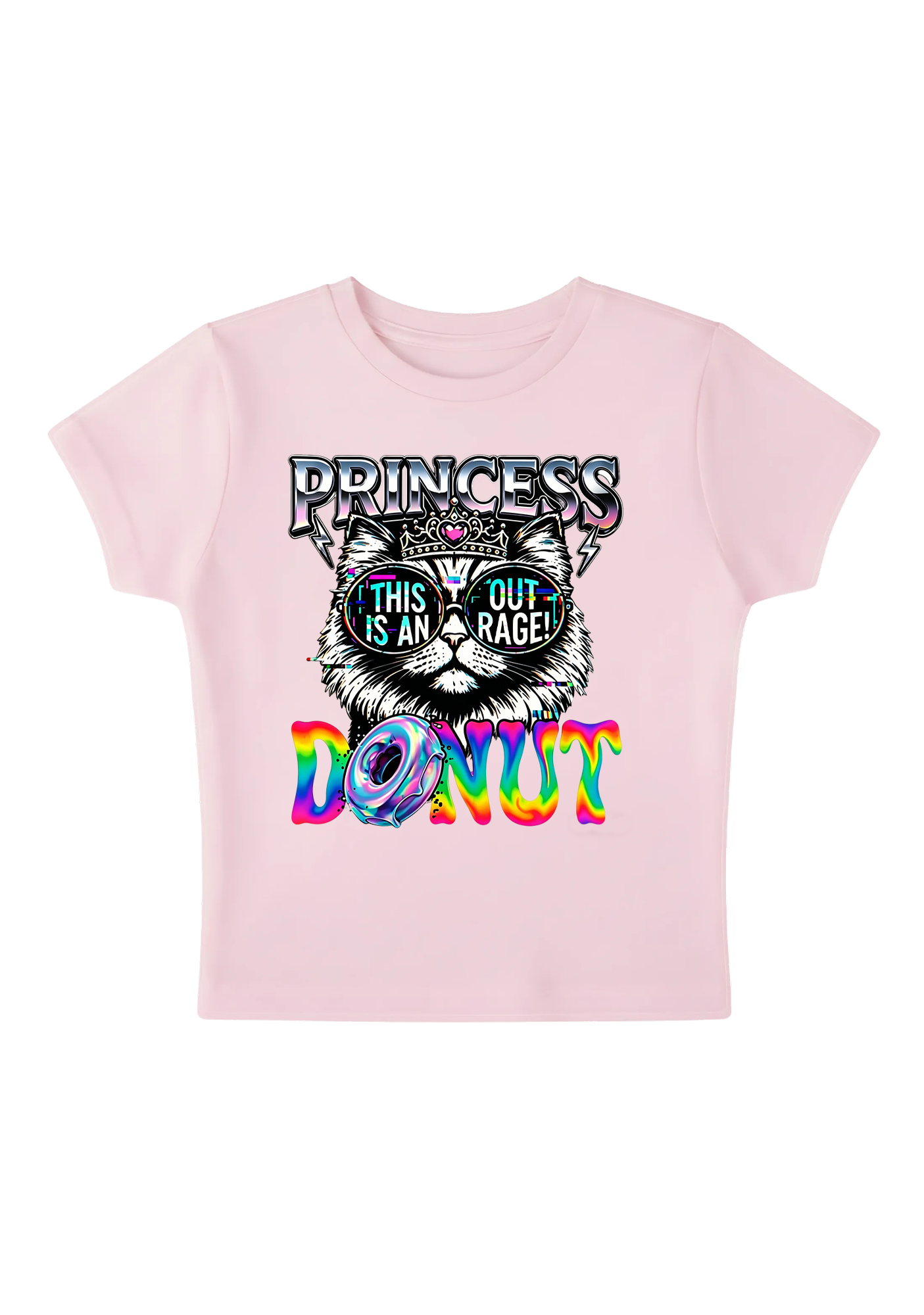 Princess This Is An Outrage Donut Y2K Baby Tee