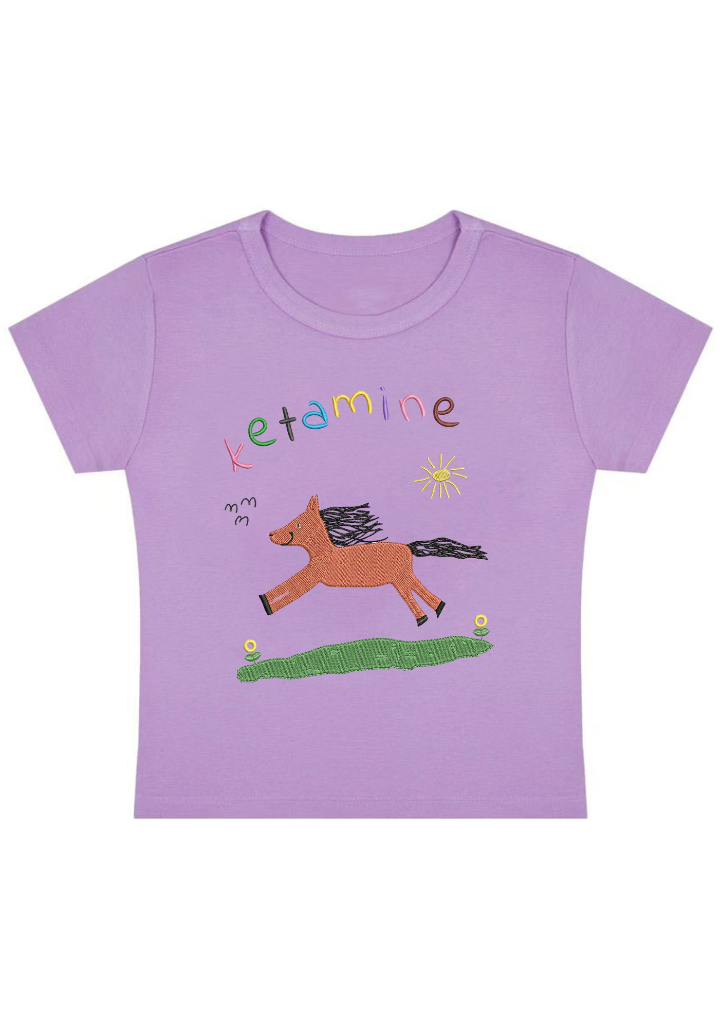 Orange Pony Y2K Baby Tee