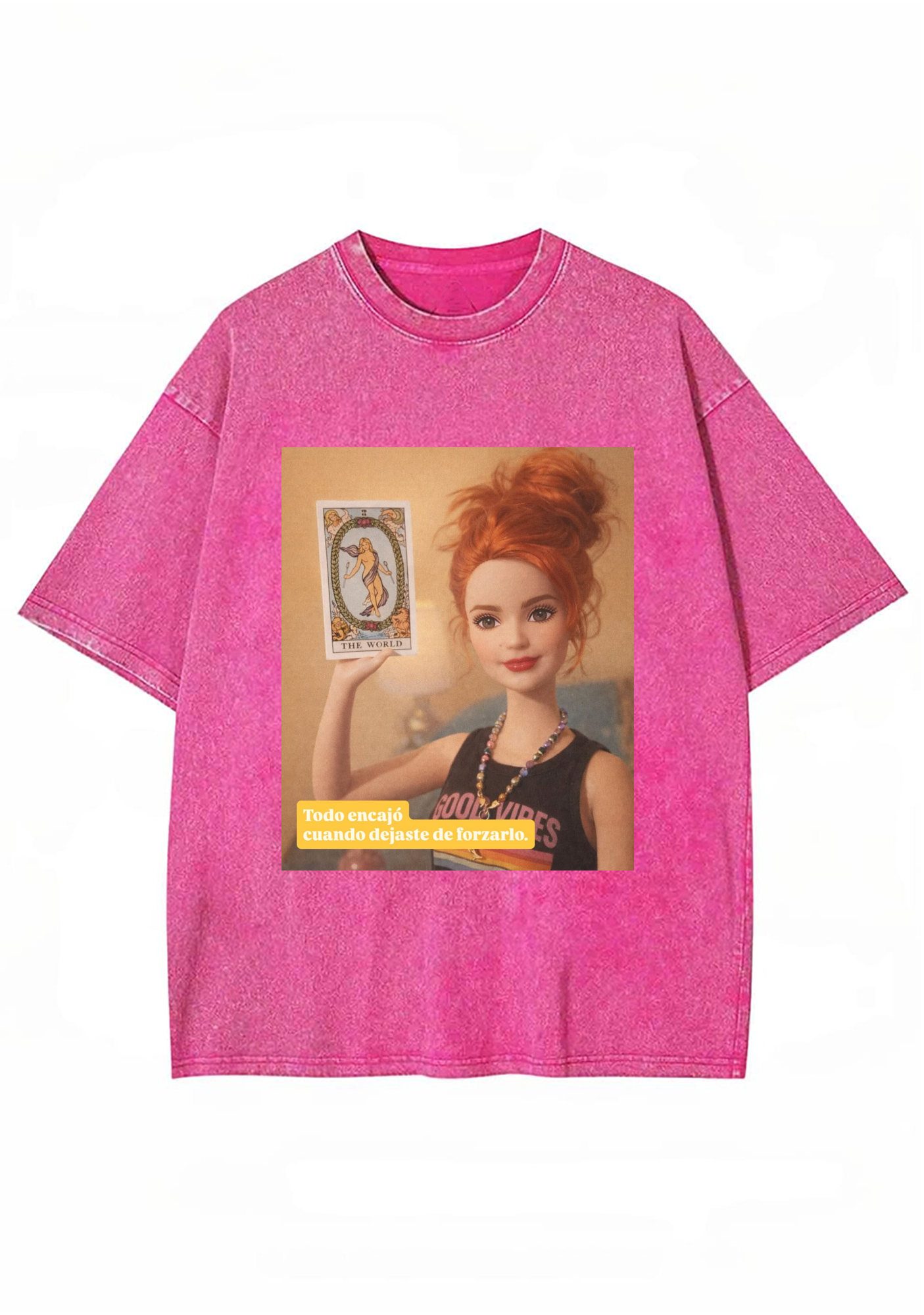 Tarot The World Barbie Y2K Washed Tee