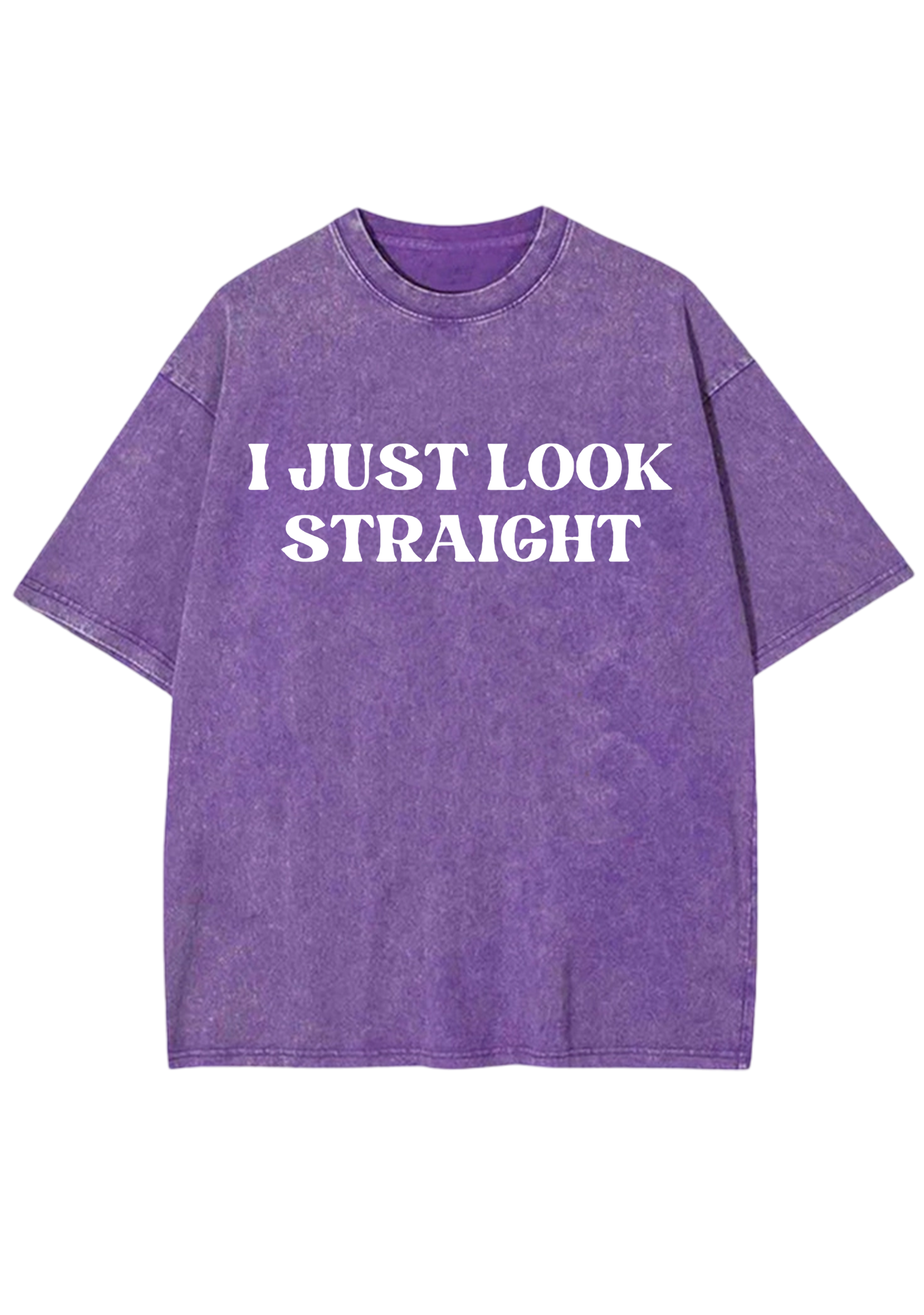 I Just Look Straight Y2K Washed Tee