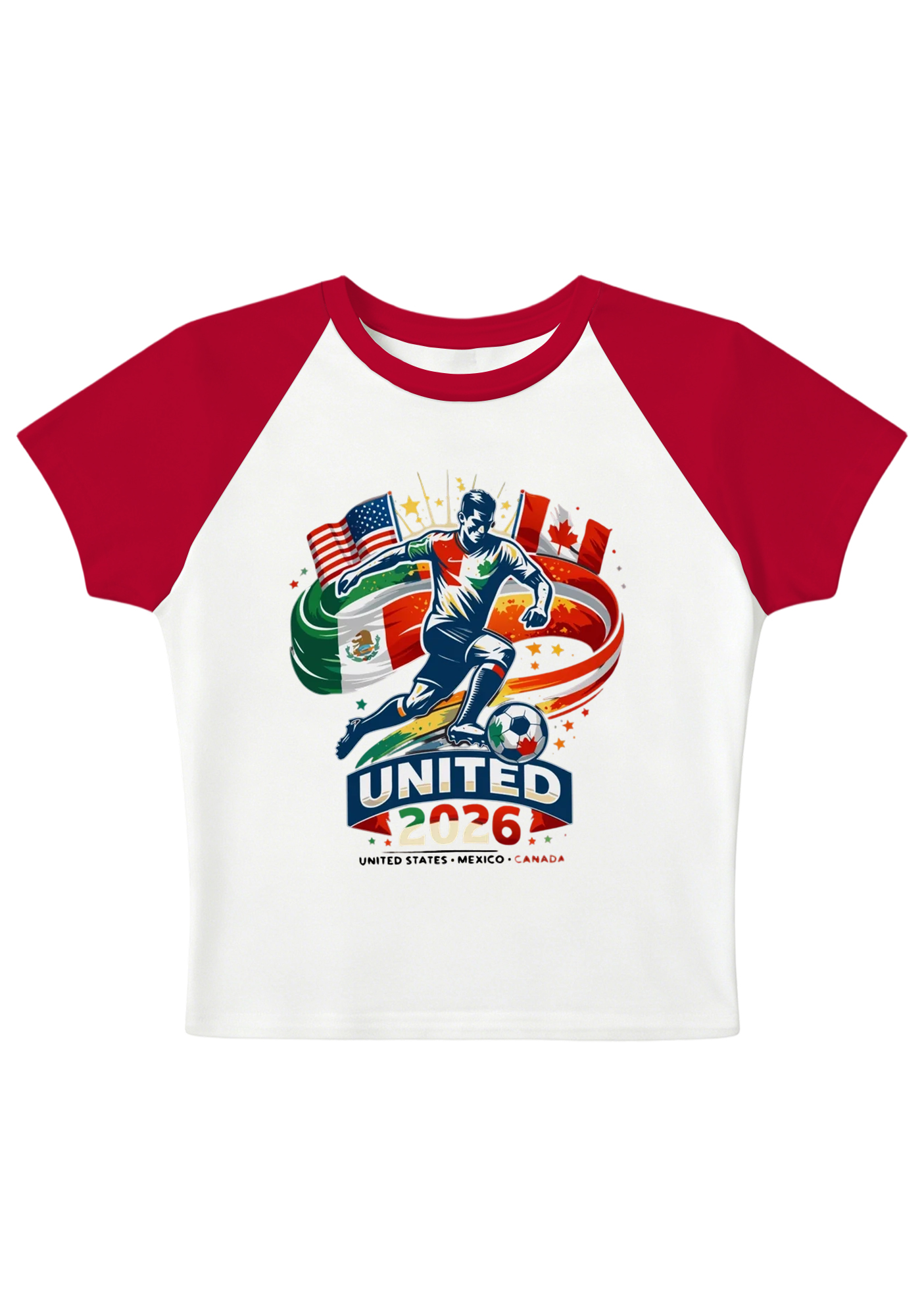 2026 USA Mexico Canada Soccer World Cup Splicing Y2K Baby Tee