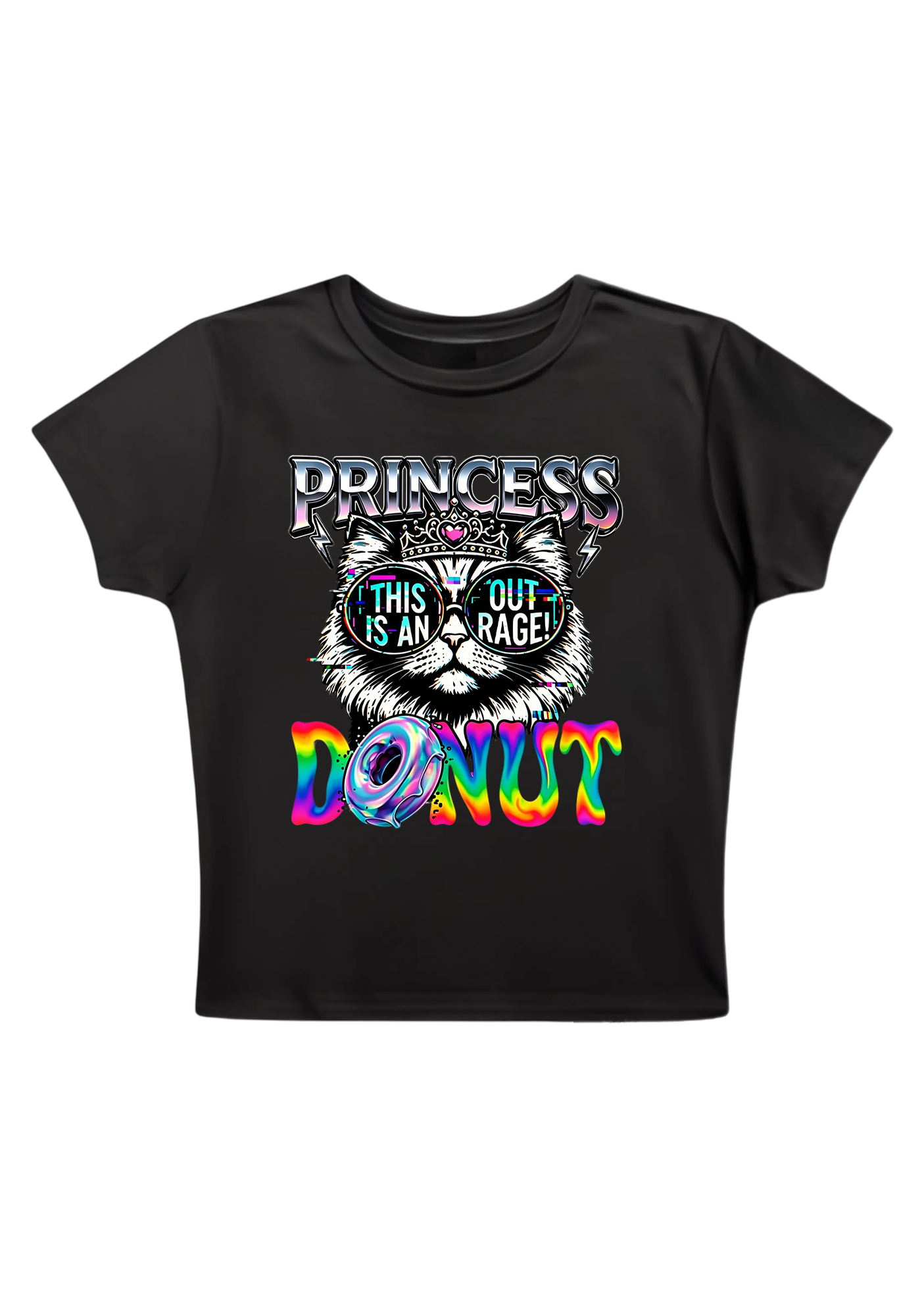 Princess This Is An Outrage Donut Y2K Baby Tee