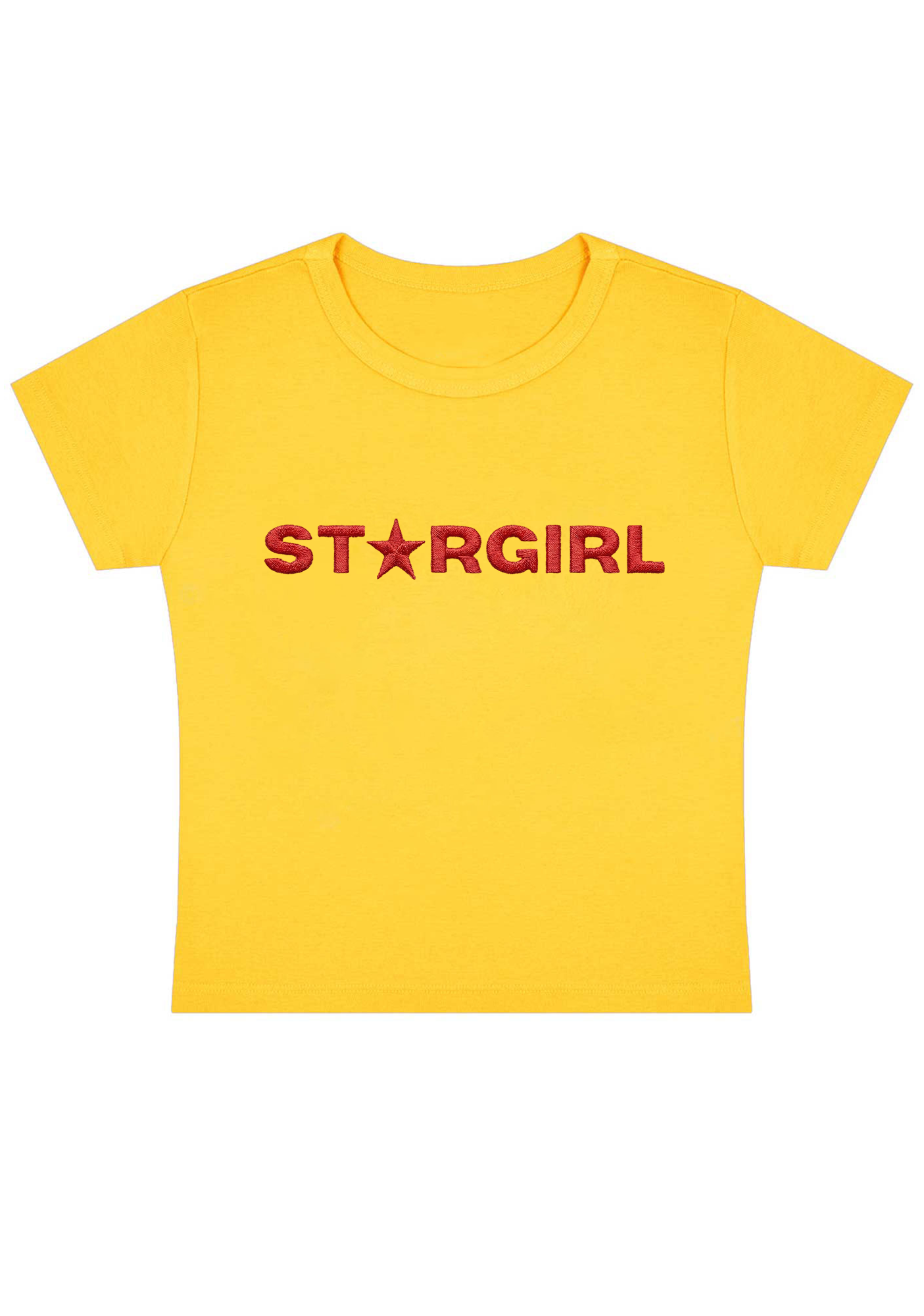 Star Girl Embroidery Y2K Baby Tee