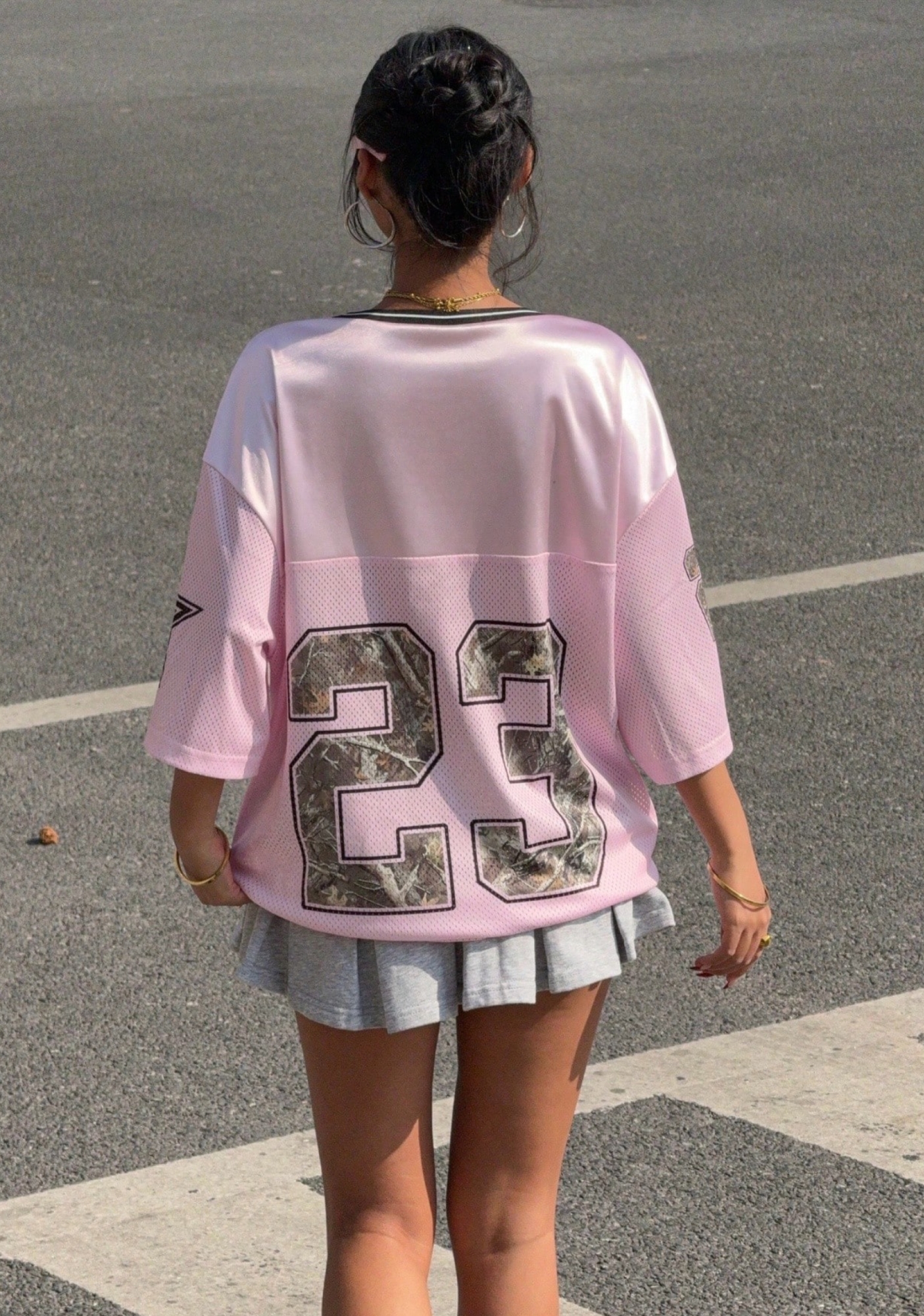 23 Leopard Star Print Oversized Mesh Jersey Shirts