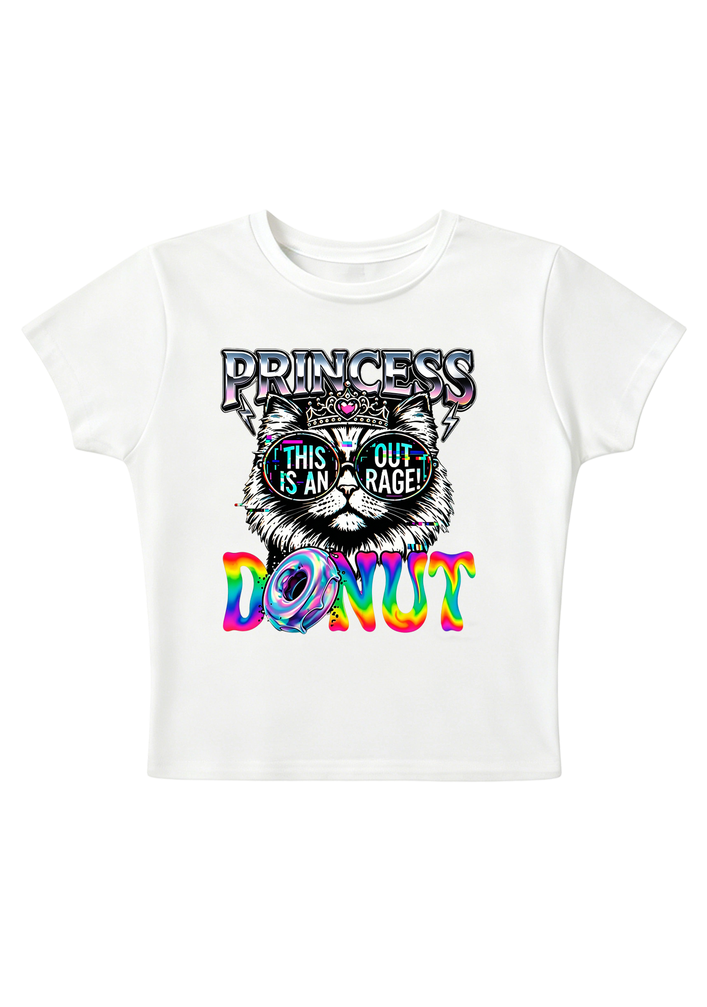 Princess This Is An Outrage Donut Y2K Baby Tee