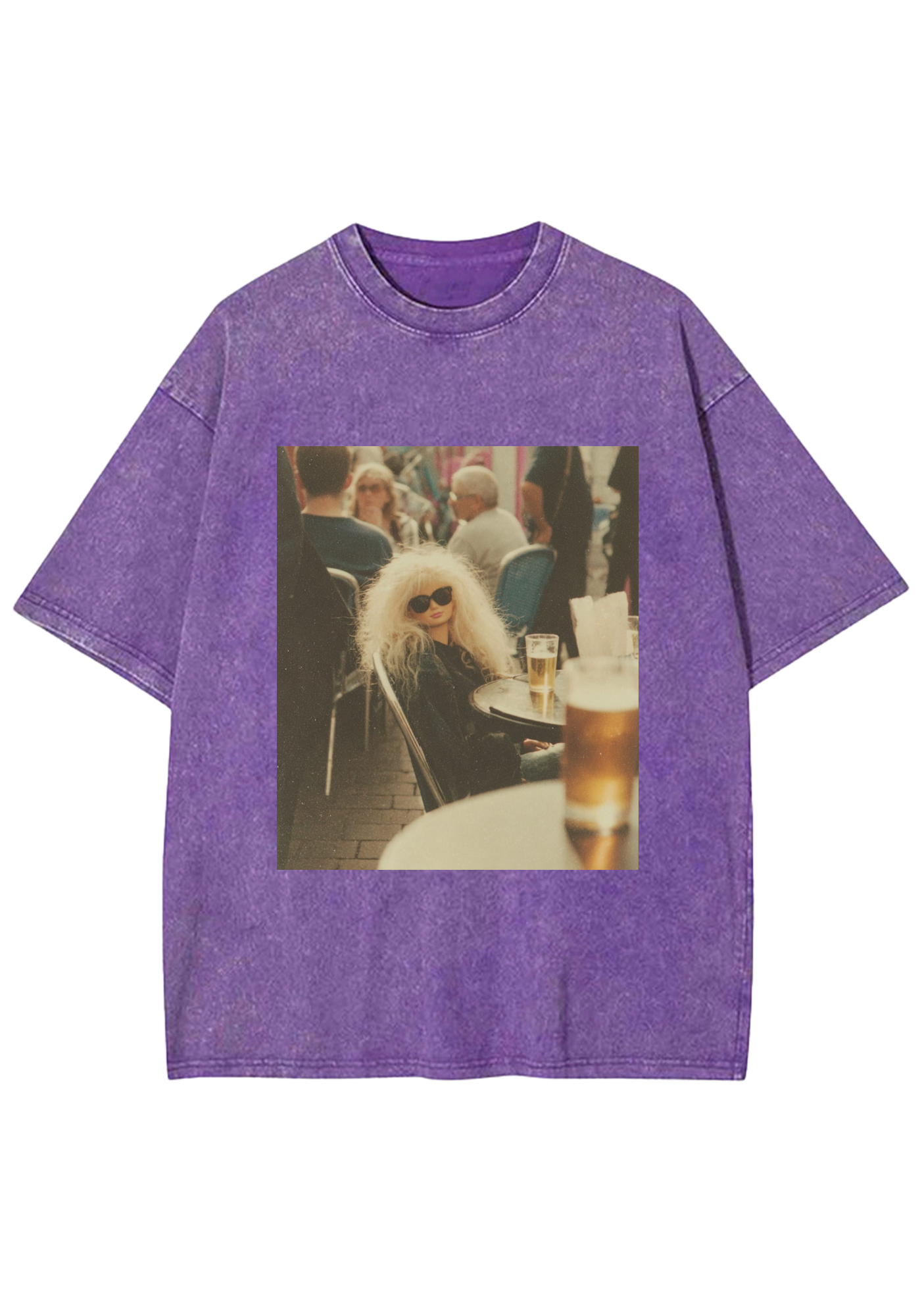 Vintage Cafe Beer Barbie Grunge Y2K Washed Tee