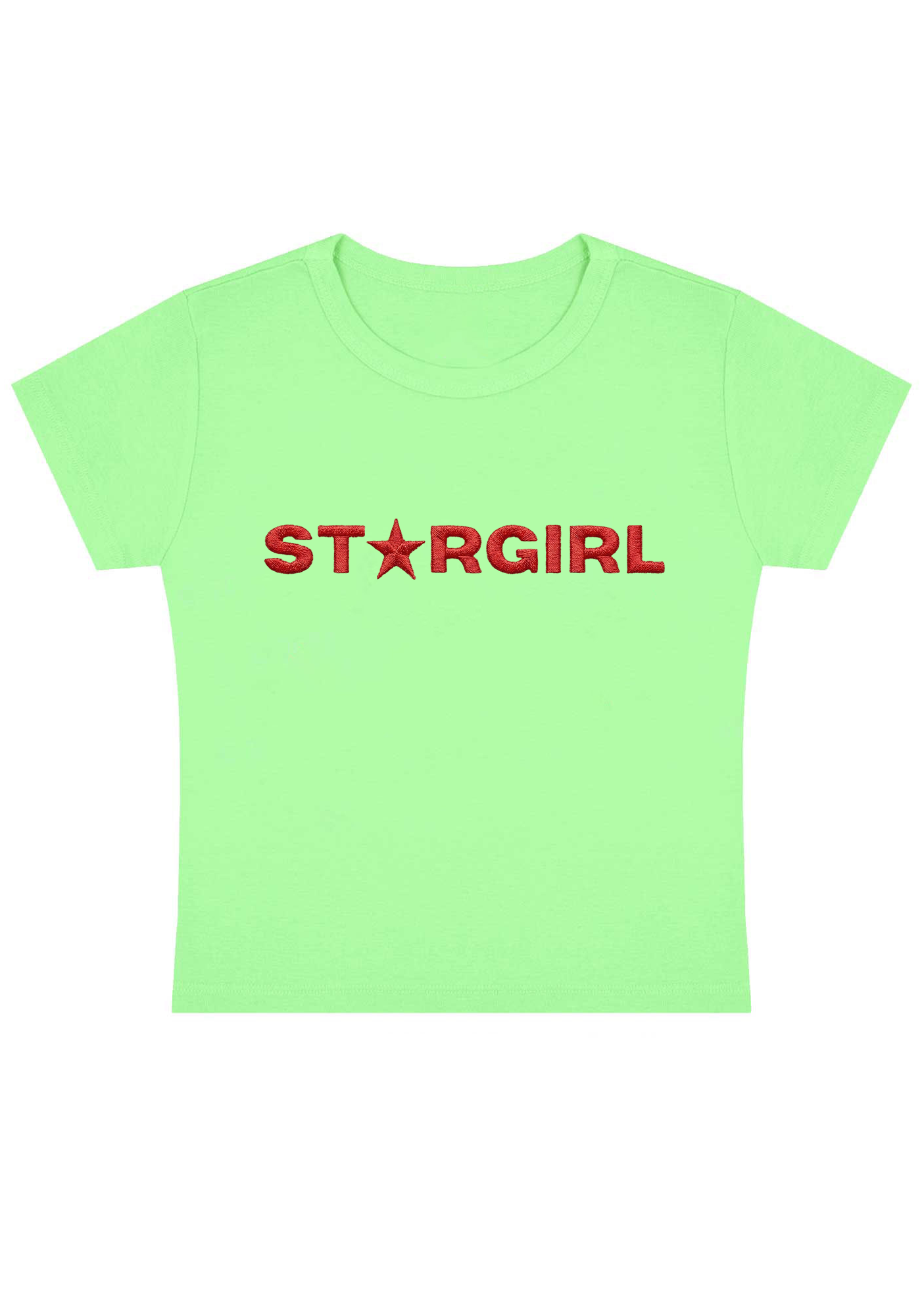 Star Girl Embroidery Y2K Baby Tee